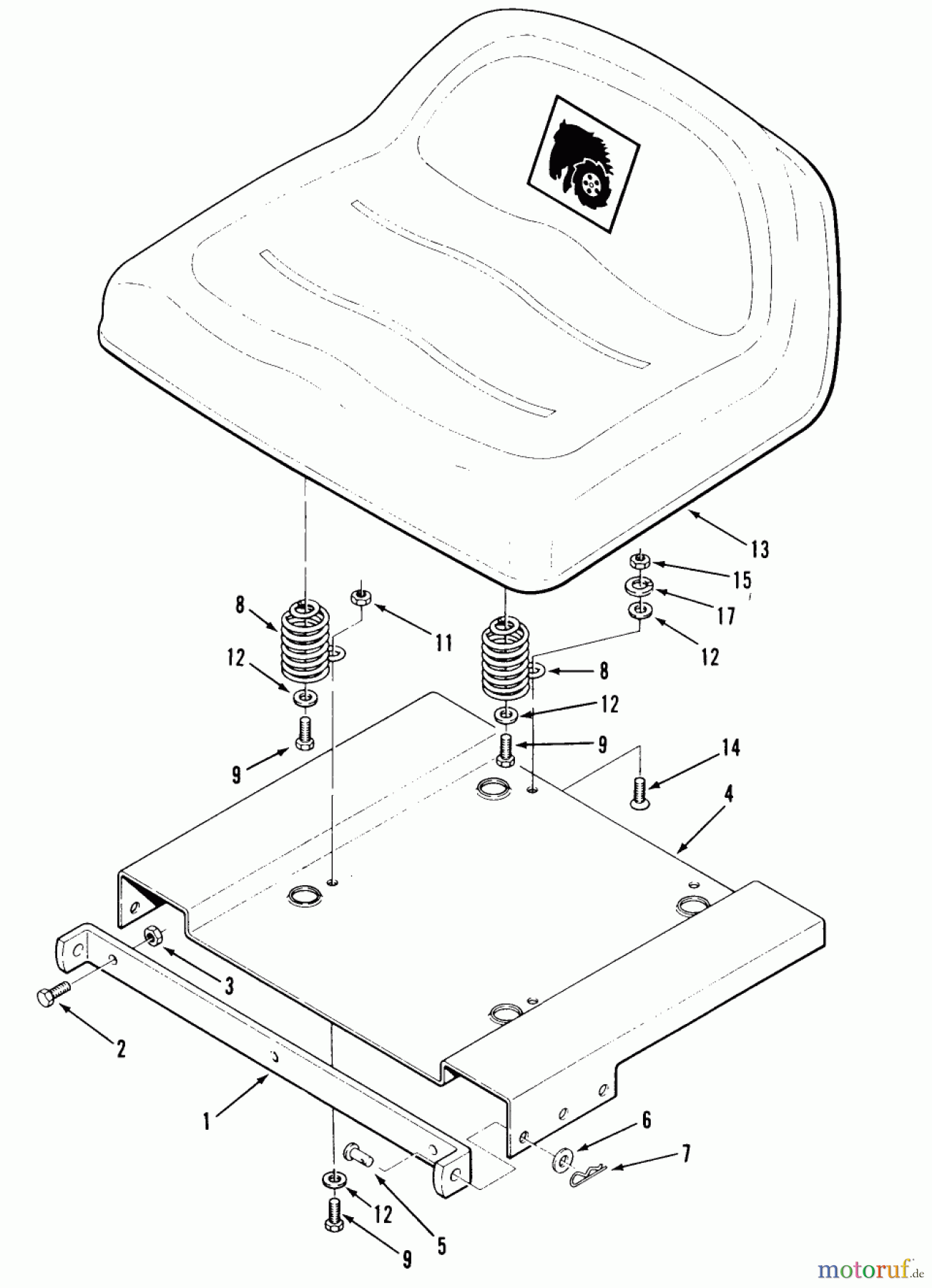  Toro Neu Mowers, Rear-Engine Rider E3-10B401 (110-4) - Toro 110-4 Rear Engine Rider, 1989 SEAT AND SUSPENSION