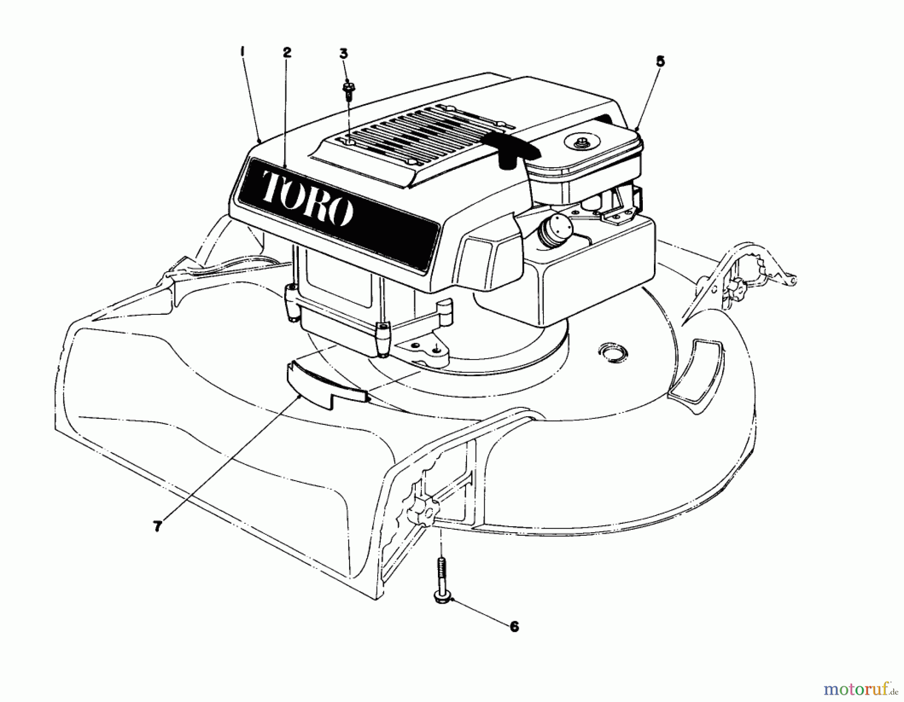  Toro Neu Mowers, Walk-Behind Seite 1 16155 - Toro Whirlwind II Lawnmower, 1979 (9000001-9999999) ENGINE ASSEMBLY MODEL 16067 AND 16155