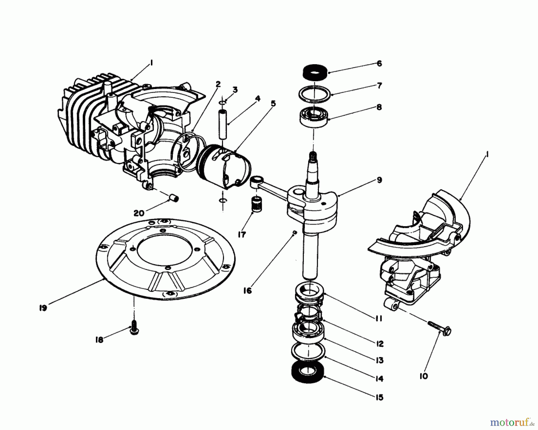 Toro Neu Mowers, Walk-Behind Seite 1 16212CG - Toro Lawnmower, 1989 (9000001-9999999) CRANKSHAFT ASSEMBLY (MODEL NO. 47PJ8)