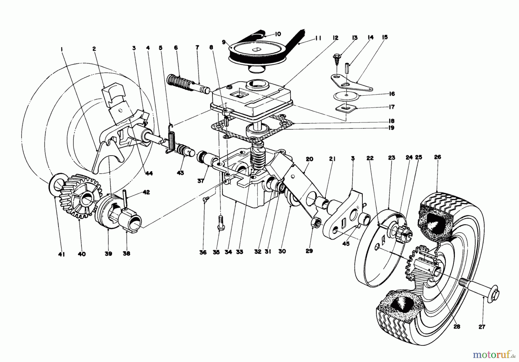 Toro Neu Mowers, Walk-Behind Seite 1 16300 - Toro Lawnmower, 1979 (9000001-9999999) GEAR BOX ASSEMBLY MODEL 16320