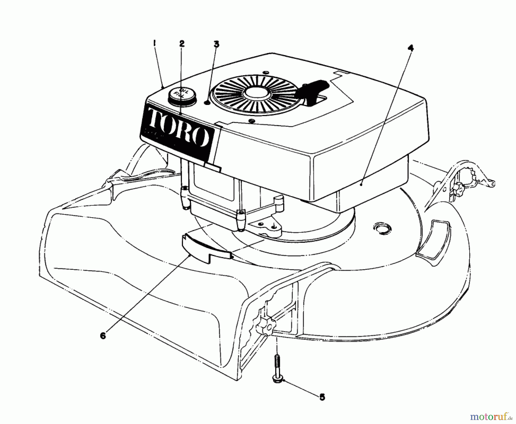 Toro Neu Mowers, Walk-Behind Seite 1 16310 - Toro Lawnmower, 1980 (0000001-0999999) ENGINE ASSEMBLY