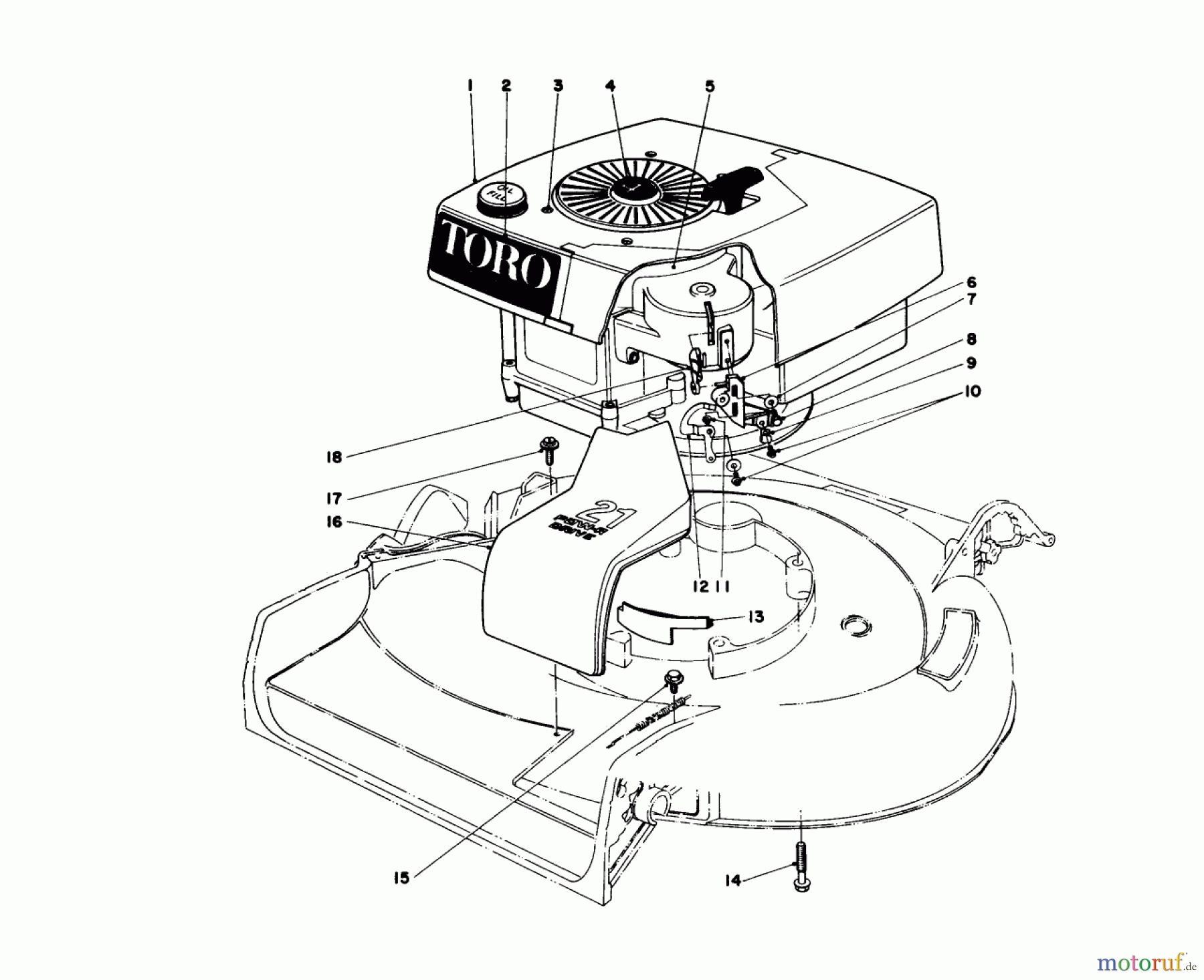  Toro Neu Mowers, Walk-Behind Seite 1 16320 - Toro Lawnmower, 1981 (1000001-1999999) ENGINE ASSEMBLY