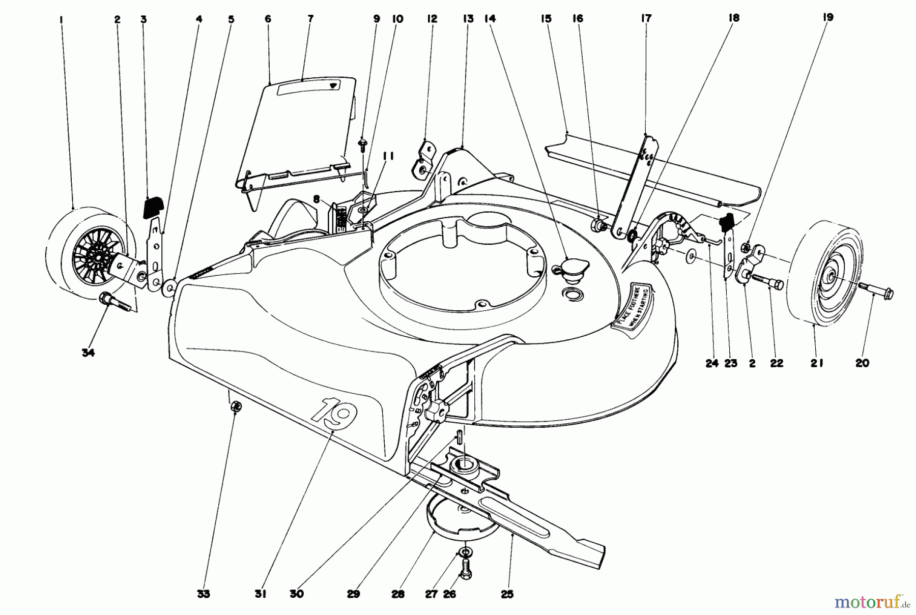  Toro Neu Mowers, Walk-Behind Seite 1 16350 - Toro Lawnmower, 1981 (1000001-1999999) HOUSING ASSEMBLY