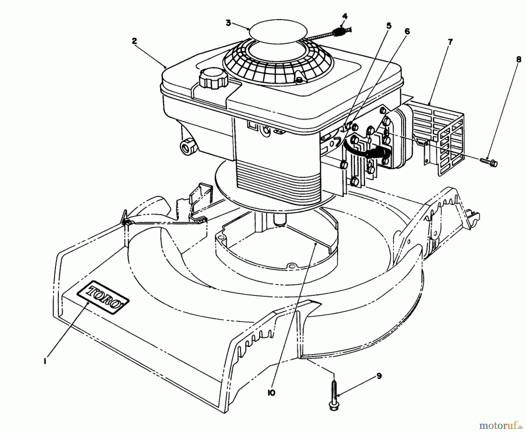 Toro Neu Mowers, Walk-Behind Seite 1 16400 - Toro Lawnmower, 1991 (1000001-1999999) ENGINE ASSEMBLY