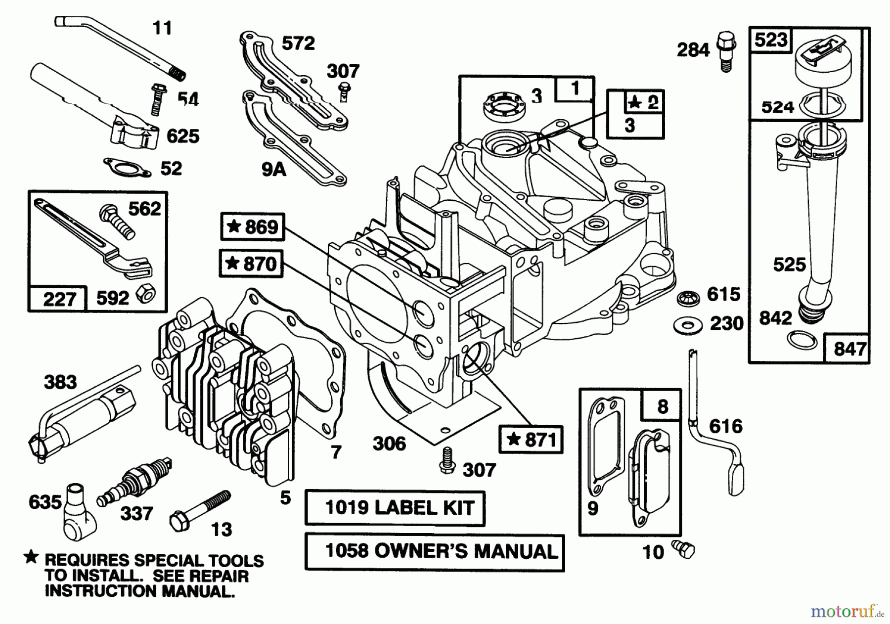 Toro Neu Mowers, Walk-Behind Seite 1 16400 - Toro Lawnmower, 1995 (5900001-5999999) ENGINE BRIGGS & STRATTON MODEL 127702-0645-01 #1