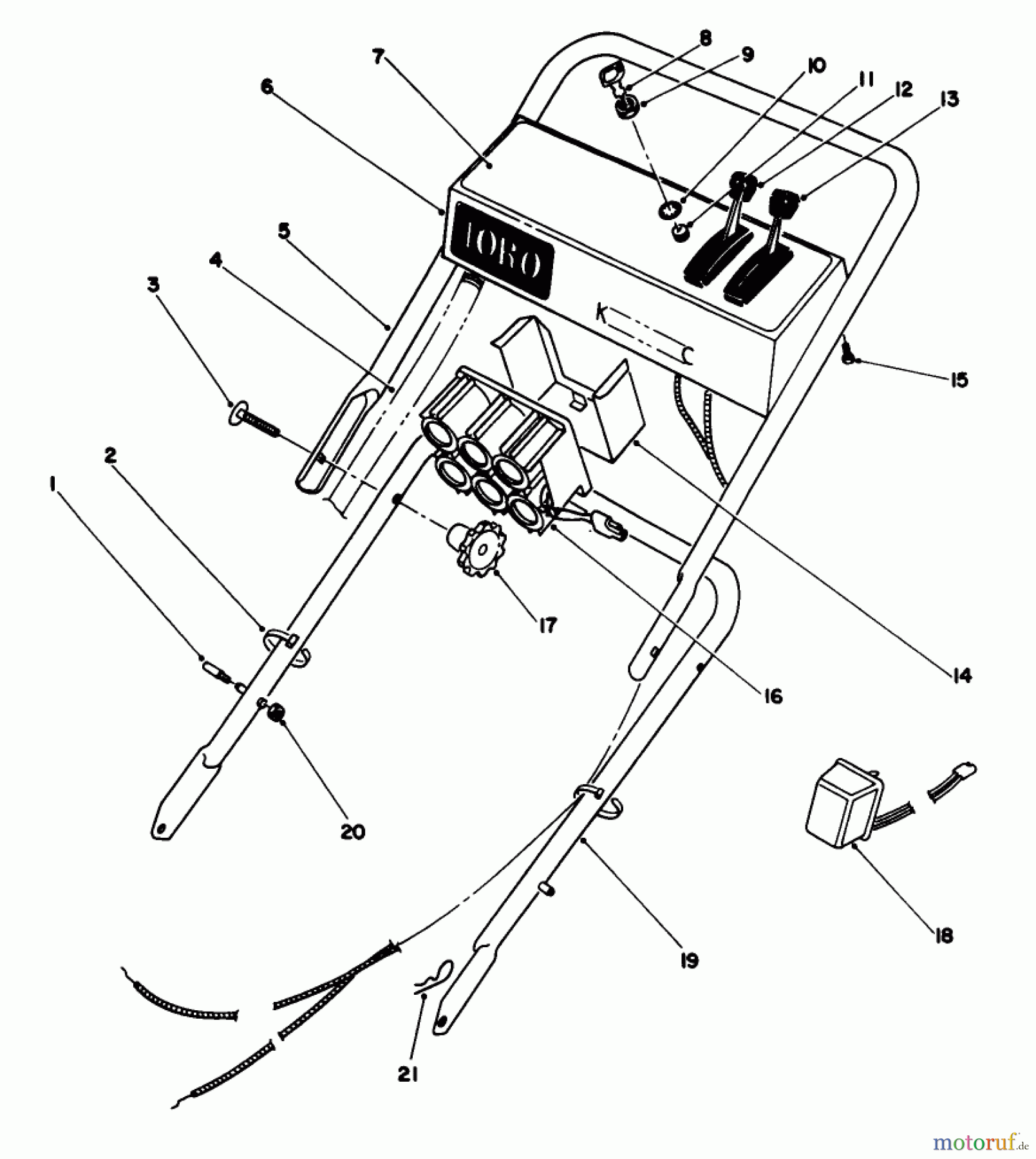  Toro Neu Mowers, Walk-Behind Seite 1 16402 - Toro Lawnmower, 1991 (1000001-1999999) HANDLE ASSEMBLY