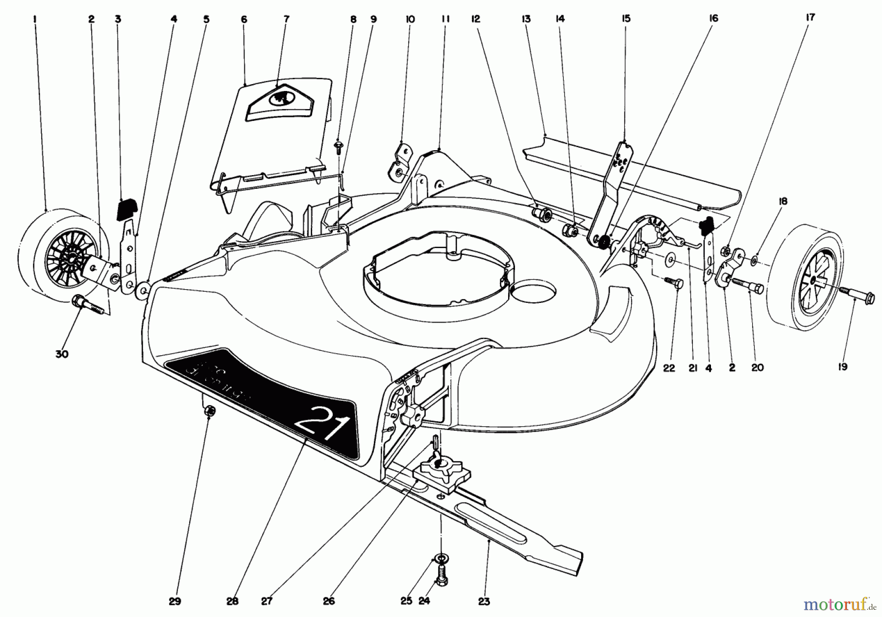 Toro Neu Mowers, Walk-Behind Seite 1 16570 - Toro Lawnmower, 1983 (3000001-3999999) HOUSING ASSEMBLY