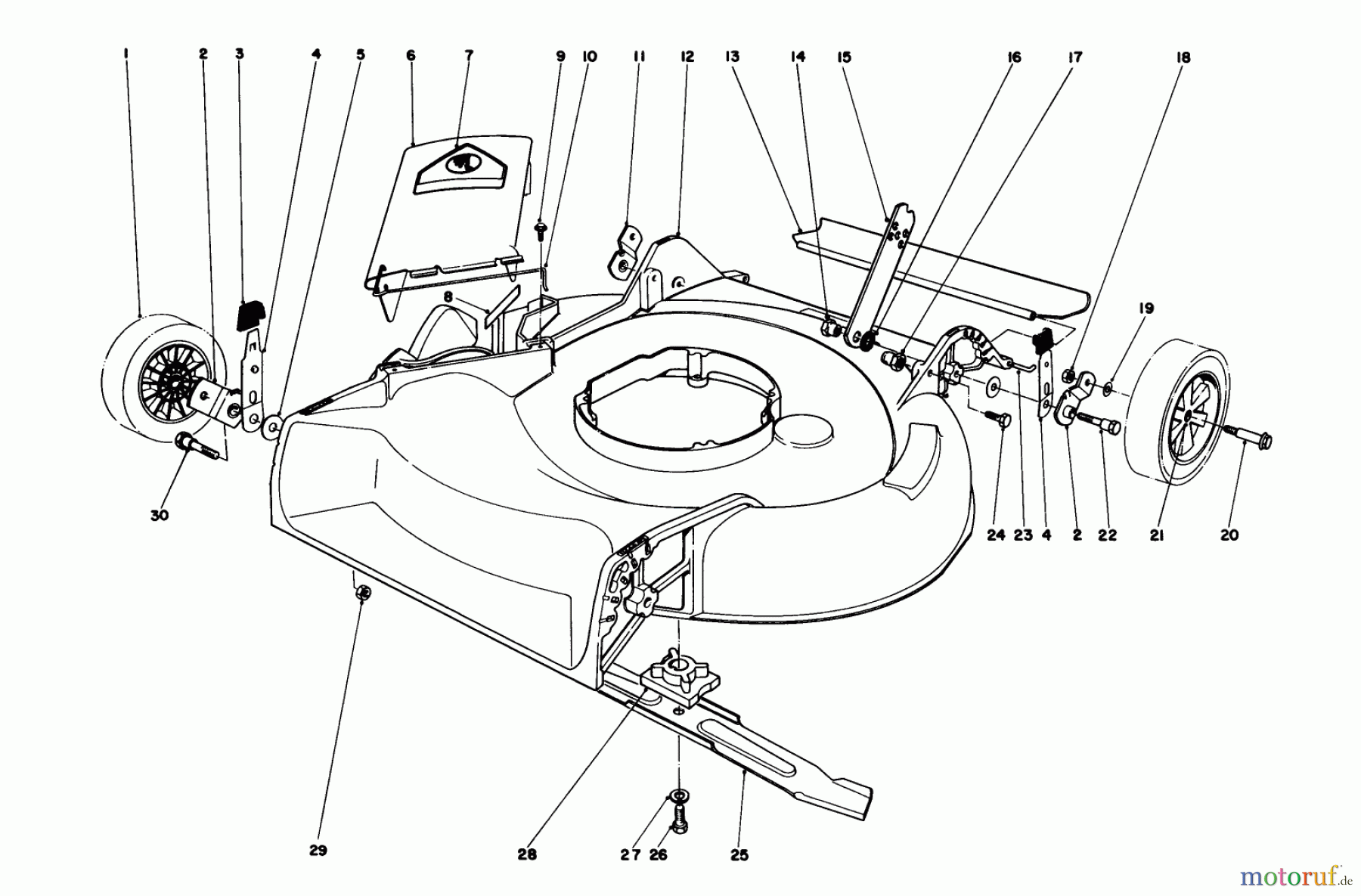 Toro Neu Mowers, Walk-Behind Seite 1 16575 - Toro Lawnmower, 1984 (4000001-4999999) HOUSING ASSEMBLY