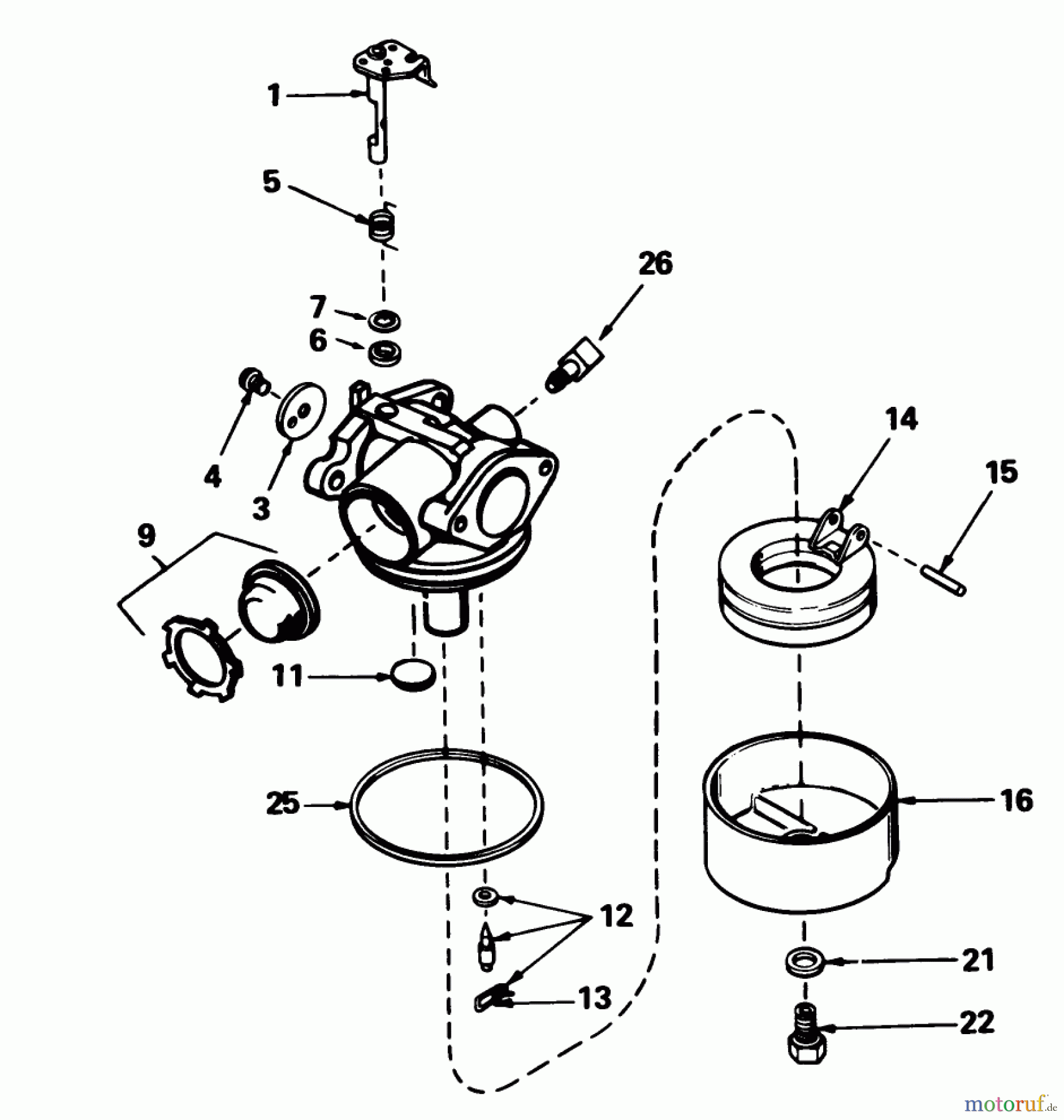  Toro Neu Mowers, Walk-Behind Seite 1 16575 - Toro Lawnmower, 1987 (7000001-7999999) CARBURETOR NO. 632098