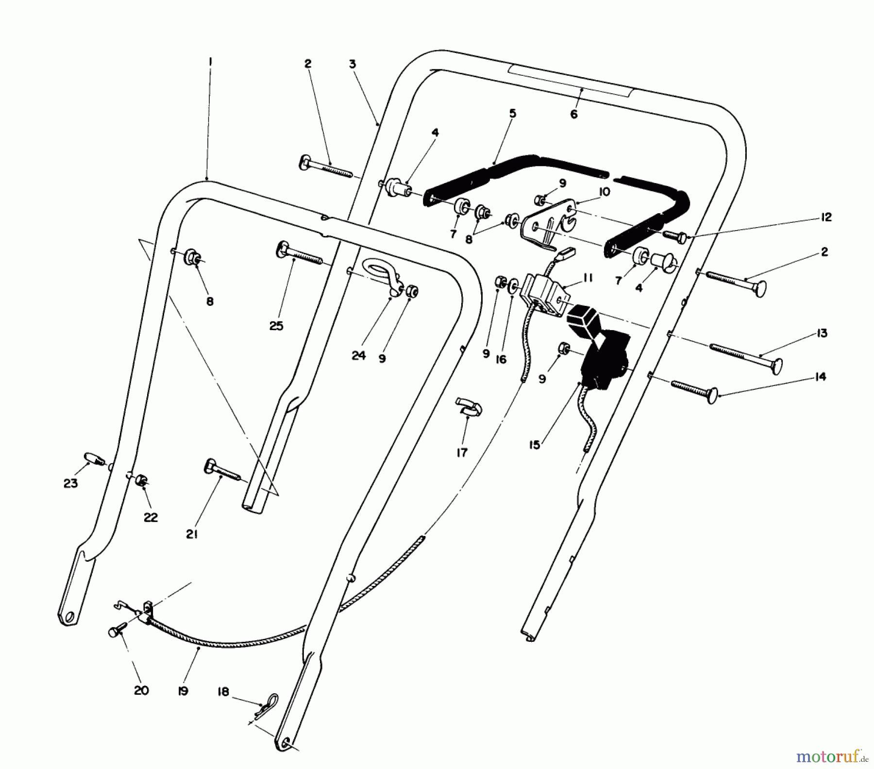 Toro Neu Mowers, Walk-Behind Seite 1 16575 - Toro Lawnmower, 1989 (9000001-9999999) HANDLE ASSEMBLY