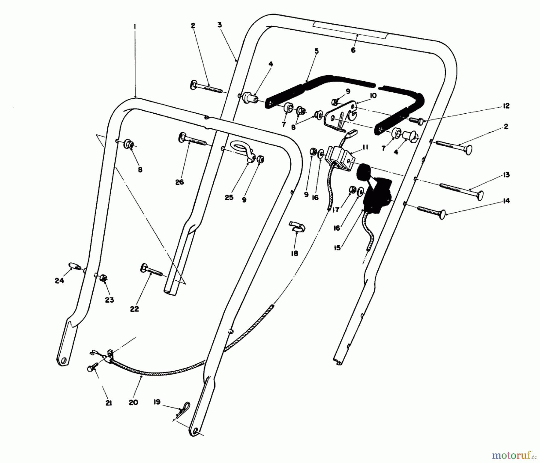 Toro Neu Mowers, Walk-Behind Seite 1 16575C - Toro Lawnmower, 1989 (9000001-9999999) HANDLE ASSEMBLY