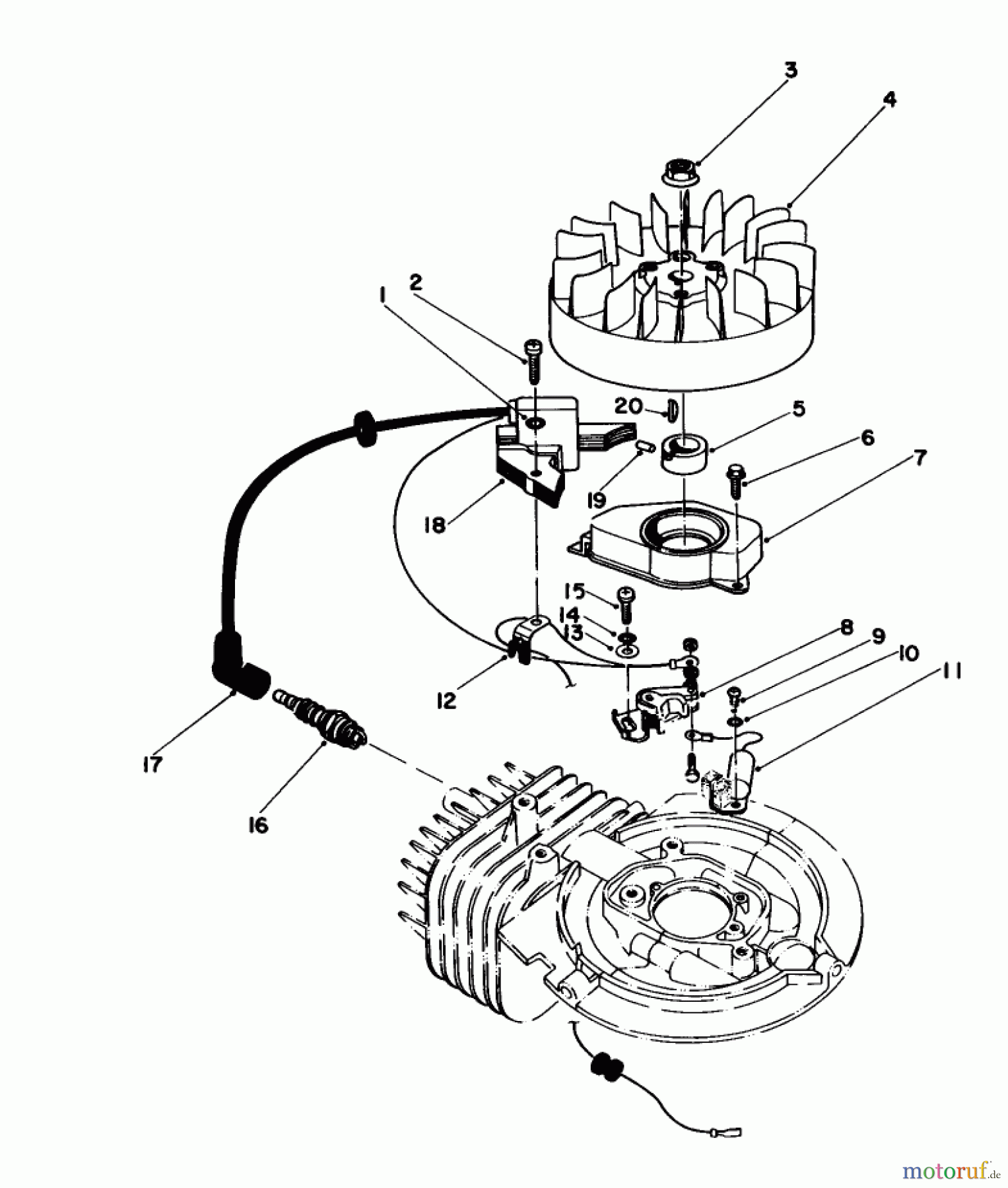Toro Neu Mowers, Walk-Behind Seite 1 16580 - Toro Lawnmower, 1983 (3000001-3999999) FLYWHEEL & MAGNETO ASSEMBLY