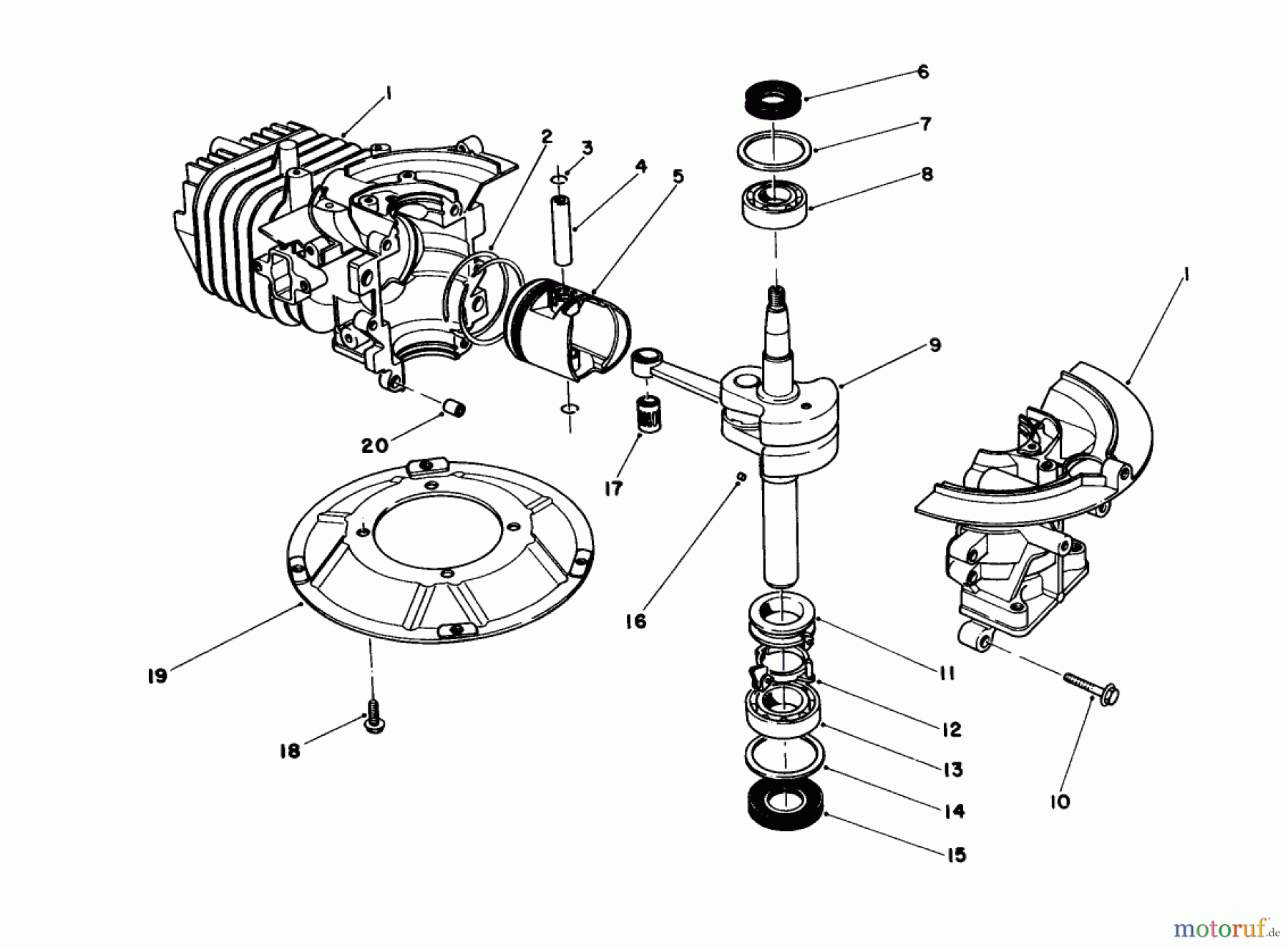  Toro Neu Mowers, Walk-Behind Seite 1 16580 - Toro Lawnmower, 1984 (4000001-4999999) CRANKSHAFT ASSEMBLY