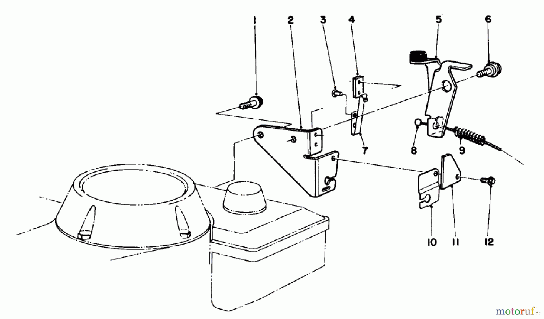  Toro Neu Mowers, Walk-Behind Seite 1 16585 - Toro Lawnmower, 1986 (6000001-6999999) BRAKE ASSEMBLY (USED ON UNITS WITH SERIAL NO. 6002074 & UP)