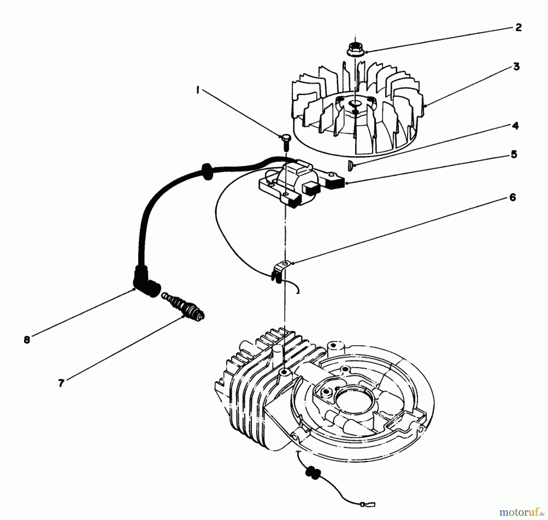 Toro Neu Mowers, Walk-Behind Seite 1 16585 - Toro Lawnmower, 1991 (1000001-1999999) IGNITION ASSEMBLY (MODEL NO. 47PL0-1)
