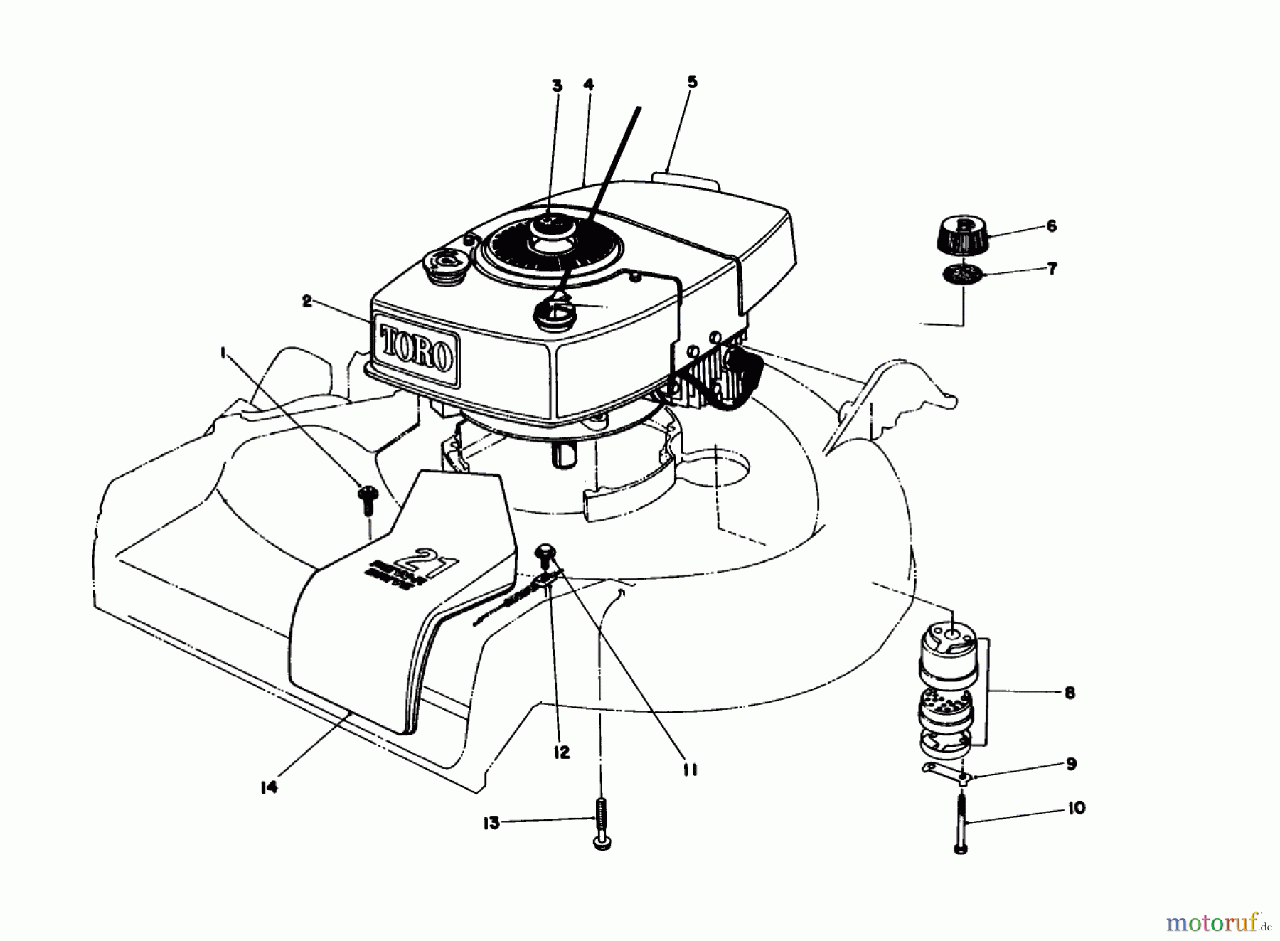 Toro Neu Mowers, Walk-Behind Seite 1 16771 - Toro Lawnmower, 1984 (4000001-4999999) ENGINE ASSEMBLY