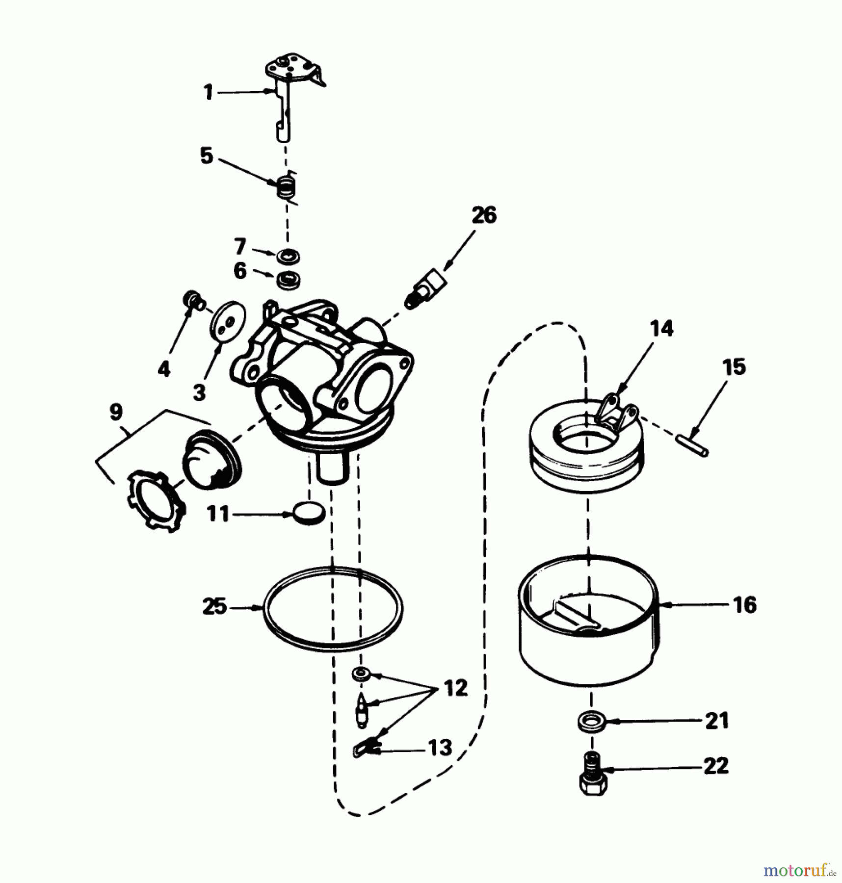 Toro Neu Mowers, Walk-Behind Seite 1 16775 - Toro Lawnmower, 1986 (6000001-6999999) CARBURETOR NO. 632098
