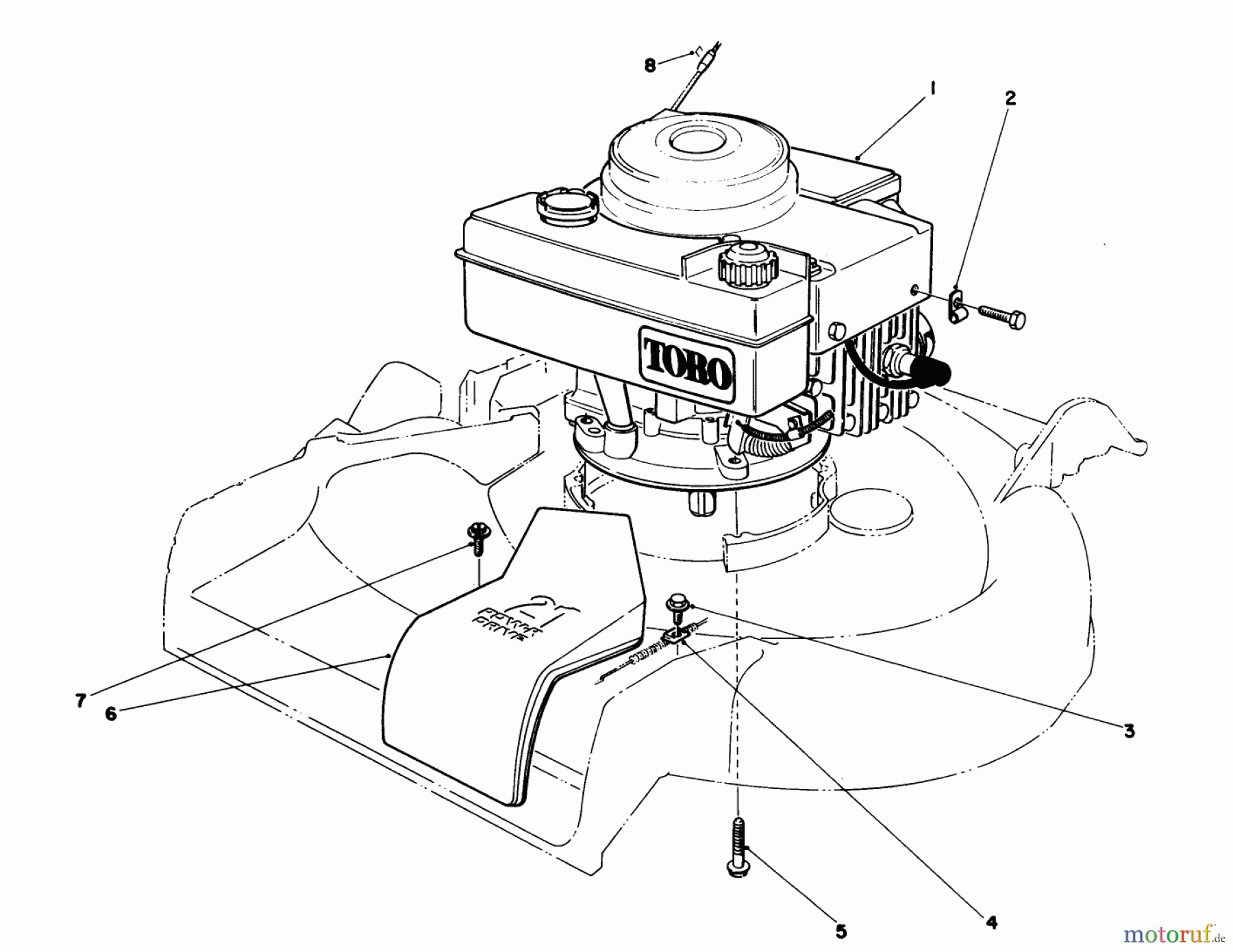 Toro Neu Mowers, Walk-Behind Seite 1 16775 - Toro Lawnmower, 1988 (8000001-8022965) ENGINE ASSEMBLY