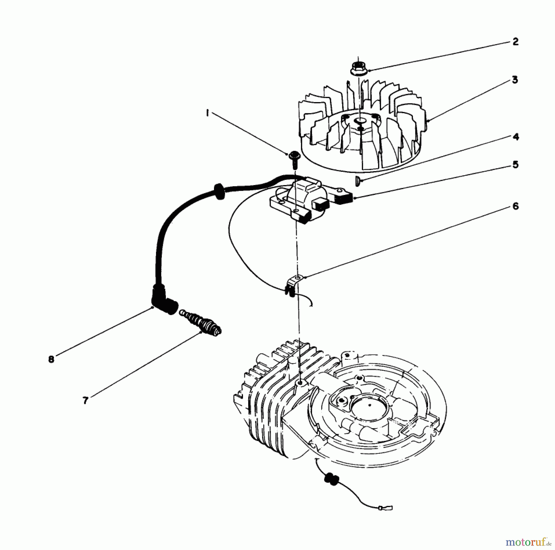 Toro Neu Mowers, Walk-Behind Seite 1 16785 - Toro Lawnmower, 1988 (8007012-8999999) IGNITION ASSEMBLY (MODEL NO. 47PH7)
