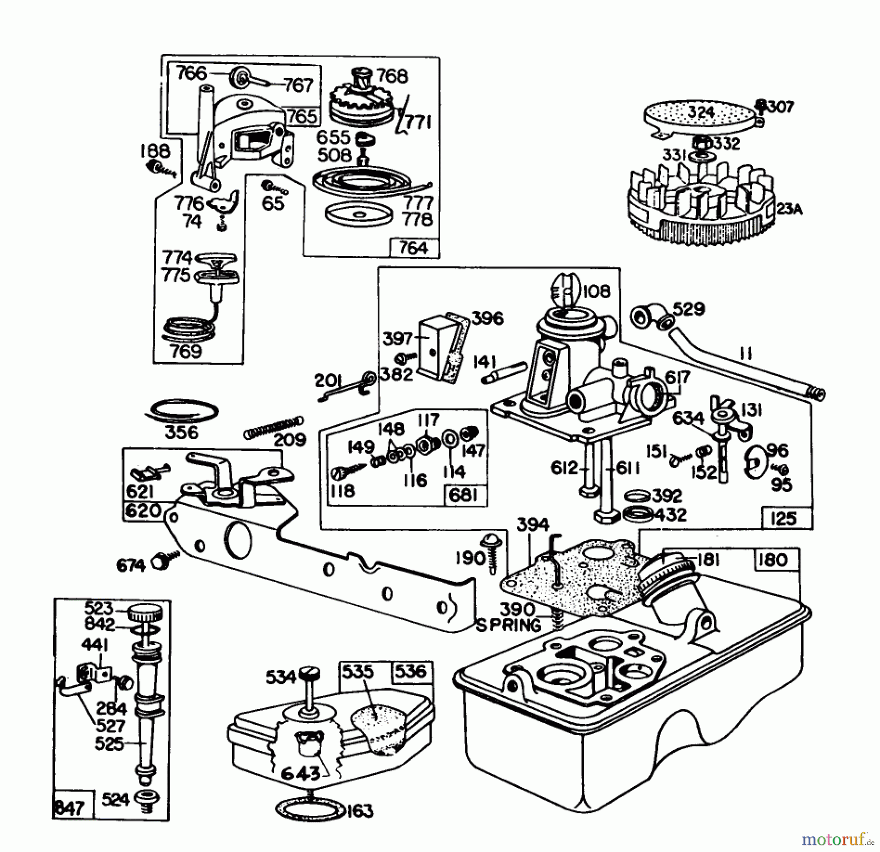 Toro Neu Mowers, Walk-Behind Seite 1 16870 - Toro Lawnmower, 1982 (2000001-2999999) ENGINE MODEL NO. 92908-2059-01