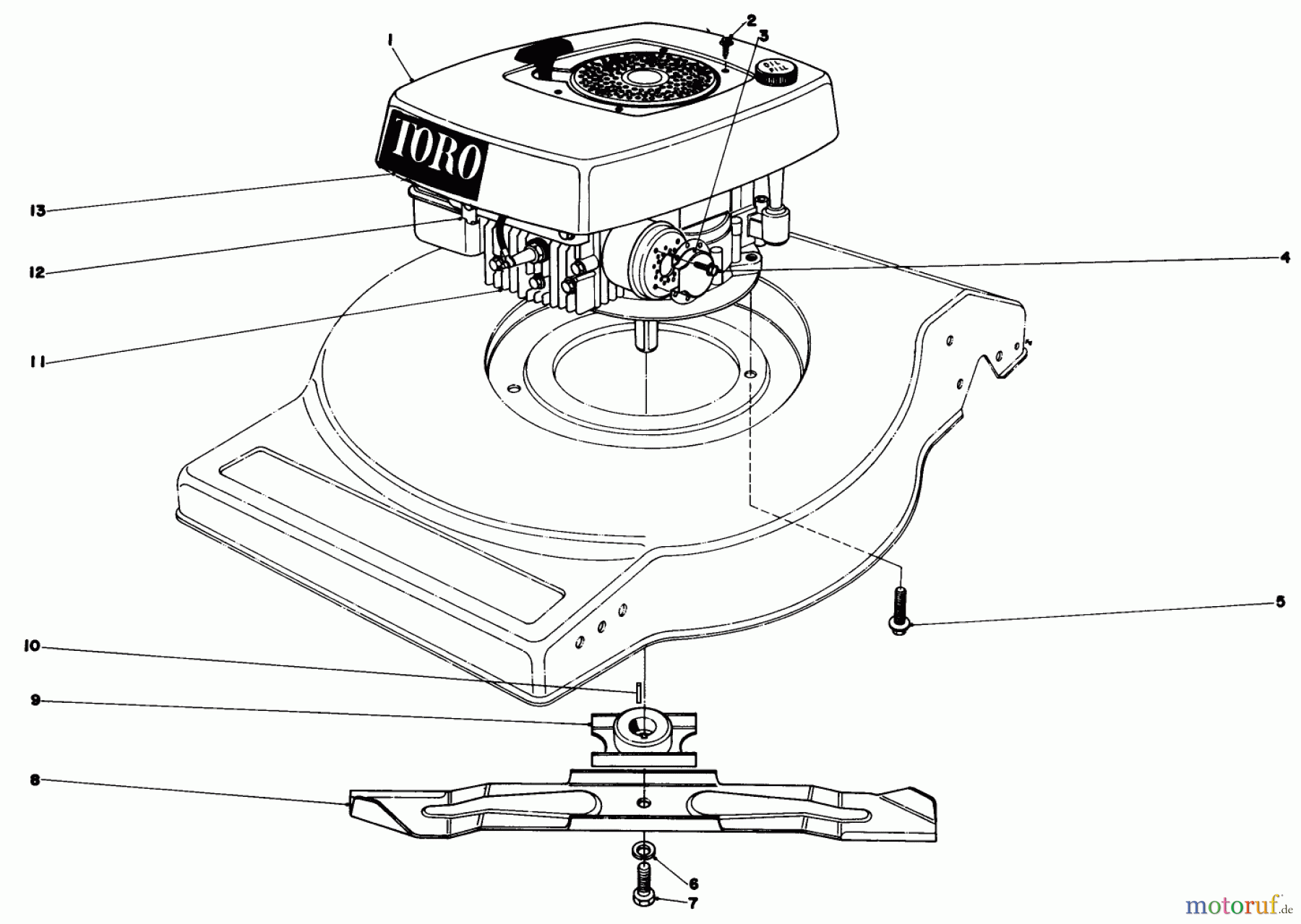Toro Neu Mowers, Walk-Behind Seite 1 16890 - Toro Lawnmower, 1980 (0000001-0999999) ENGINE ASSEMBLY (MODEL NO. 16880)