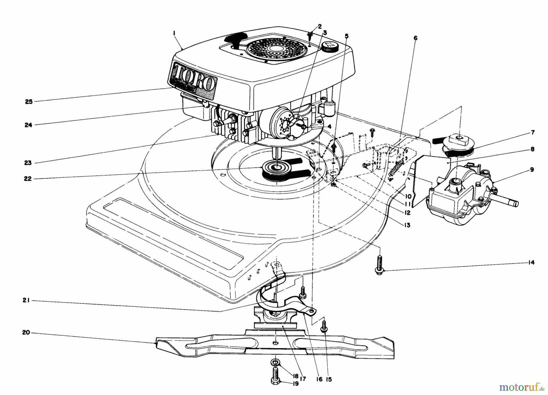 Toro Neu Mowers, Walk-Behind Seite 1 16890 - Toro Lawnmower, 1981 (1000001-1999999) ENGINE ASSEMBLY (MODEL NO. 16890)