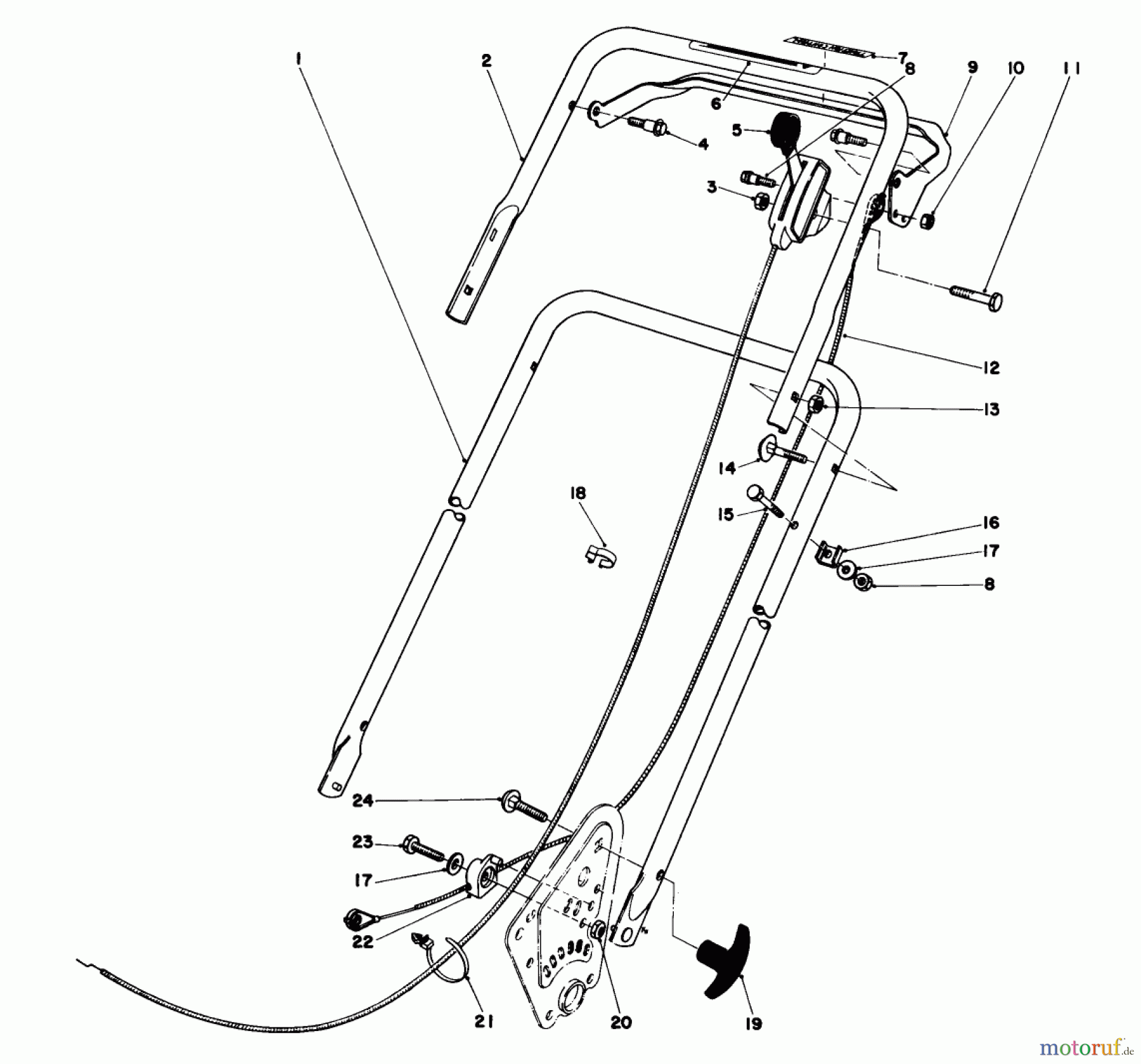 Toro Neu Mowers, Walk-Behind Seite 1 16890 - Toro Lawnmower, 1981 (1000001-1999999) HANDLE ASSEMBLY (MODEL NO. 16890)