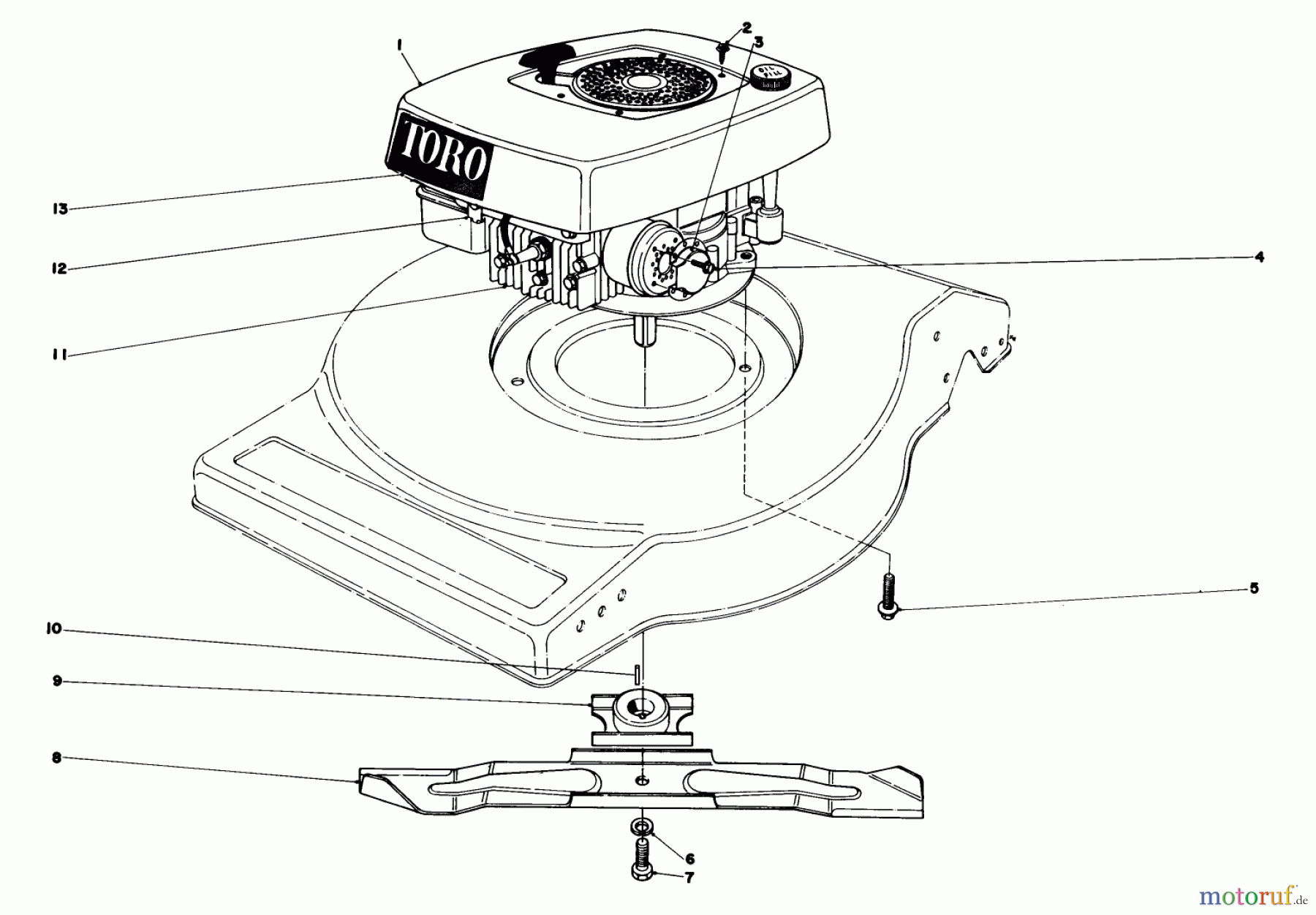 Toro Neu Mowers, Walk-Behind Seite 1 16890 - Toro Lawnmower, 1982 (2000001-2999999) ENGINE ASSEMBLY (MODEL NO. 16880)