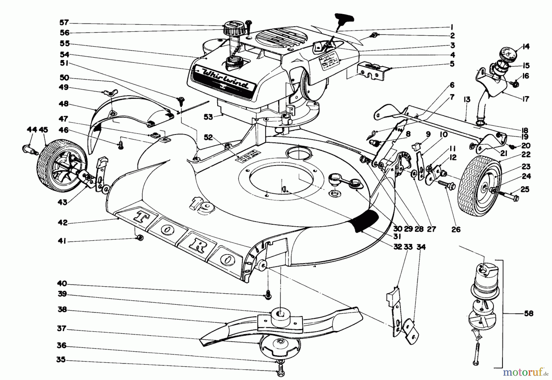  Toro Neu Mowers, Walk-Behind Seite 1 17201 - Toro Whirlwind Lawnmower, 1969 (9000001-9999999) 19