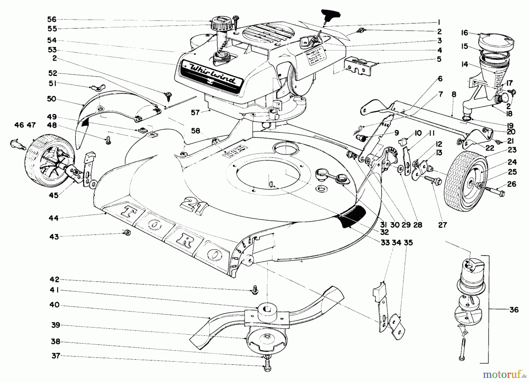  Toro Neu Mowers, Walk-Behind Seite 1 17501 - Toro Whirlwind Lawnmower, 1969 (9000001-9999999) 21