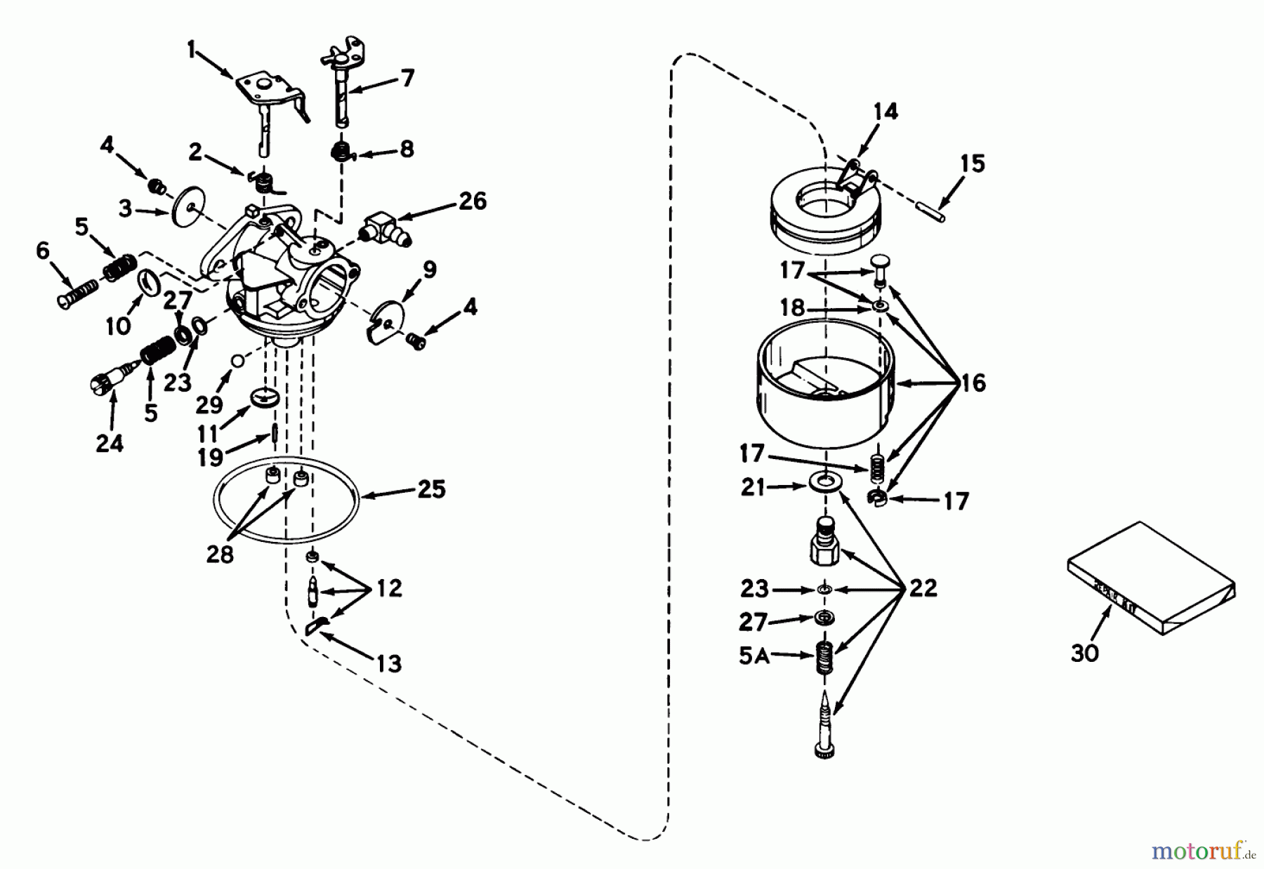 Toro Neu Mowers, Walk-Behind Seite 1 18070 - Toro Lawnmower, 1971 (1000001-1999999) CARBURETOR NO. 631581
