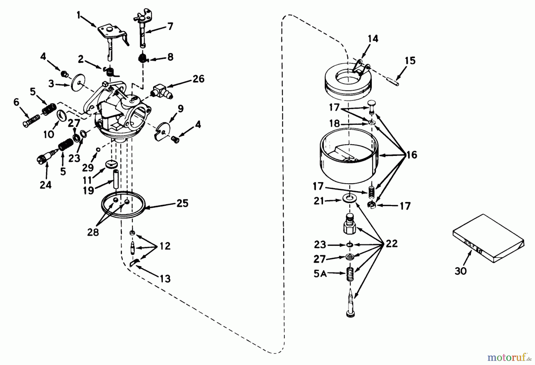  Toro Neu Mowers, Walk-Behind Seite 1 18070 - Toro Lawnmower, 1972 (2000001-2999999) CARBURETOR NO. 631581