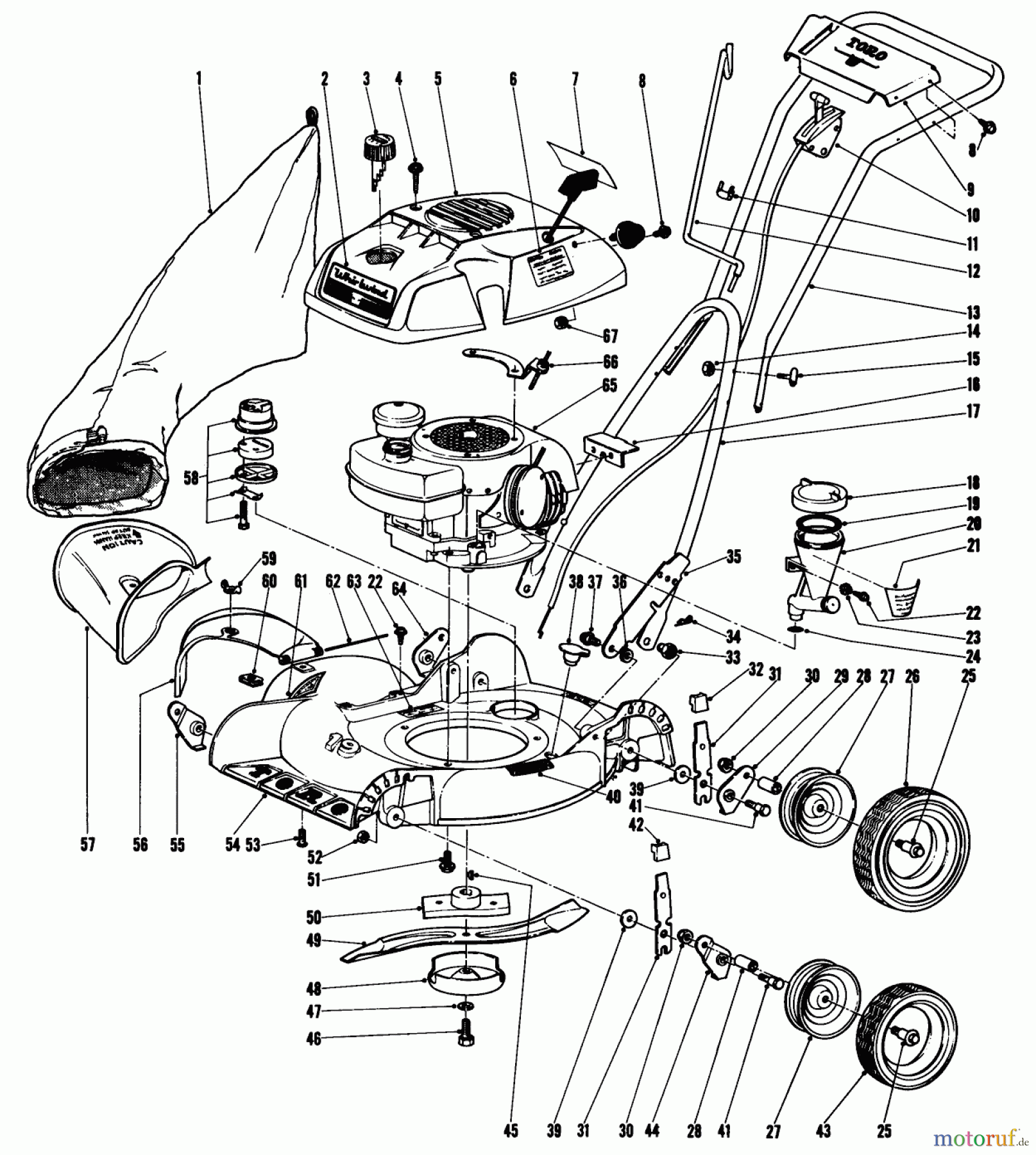 Toro Neu Mowers, Walk-Behind Seite 1 18212 - Toro Whirlwind Lawnmower, 1968 (8000001-8999999) 19