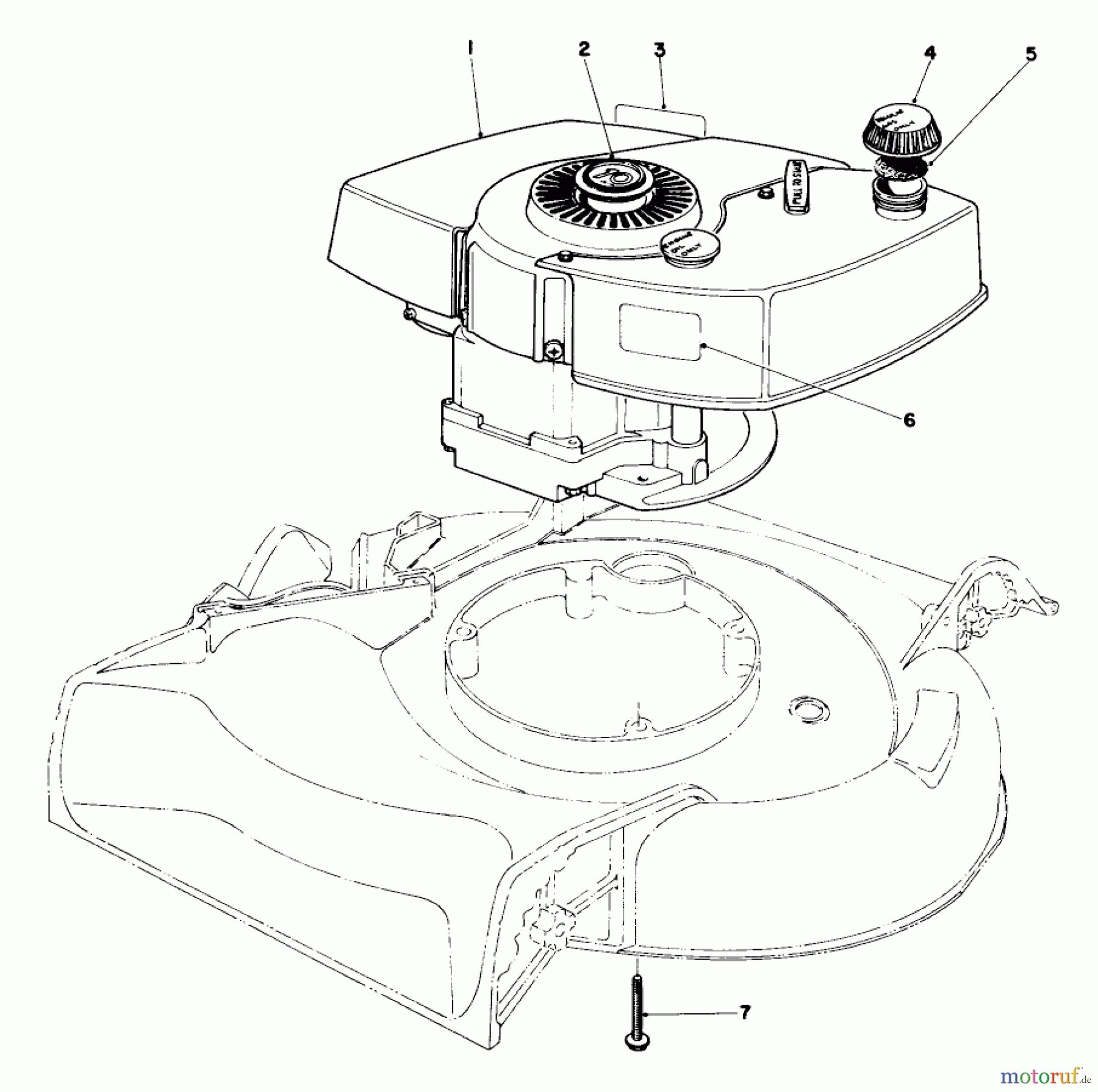 Toro Neu Mowers, Walk-Behind Seite 1 19400 - Toro Guardian Lawnmower, 1974 (4000001-4999999) ENGINE ASSEMBLY