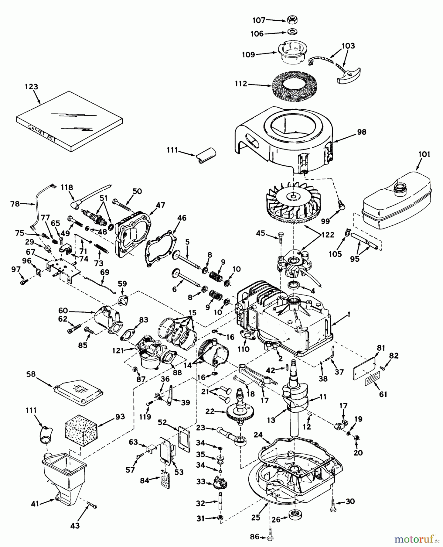  Toro Neu Mowers, Walk-Behind Seite 2 21172 - Toro Guardian Lawnmower, 1971 (1000001-1999999) ENGINE TECUMSEH MODEL NO. LAV35-40595J