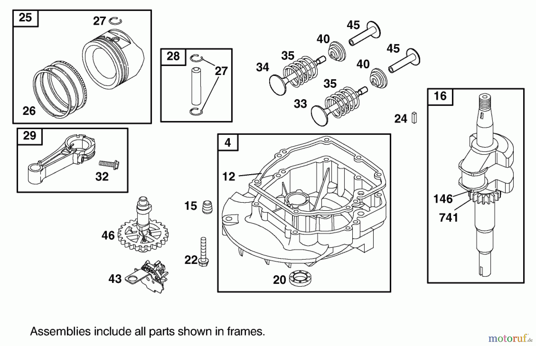 Toro Neu Mowers, Walk-Behind Seite 1 20045 (SR-21SE) - Toro Super Recycler Mower, SR-21SE, 2001 (210000001-210999999) CRANKSHAFT ASSEMBLY BRIGGS AND STRATTON MODEL 12H807-1775-E1