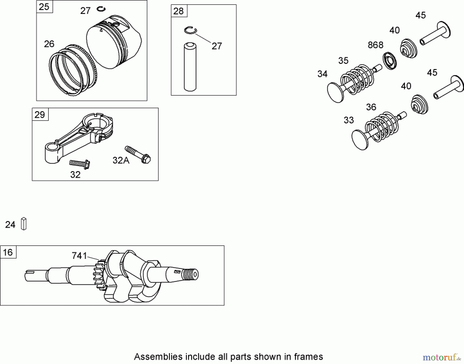 Toro Neu Mowers, Walk-Behind Seite 1 20053 - Toro Super Recycler Lawn Mower, 2007 (270000001-270999999) CRANKSHAFT ASSEMBLY BRIGGS AND STRATTON 126T02-0206-E1