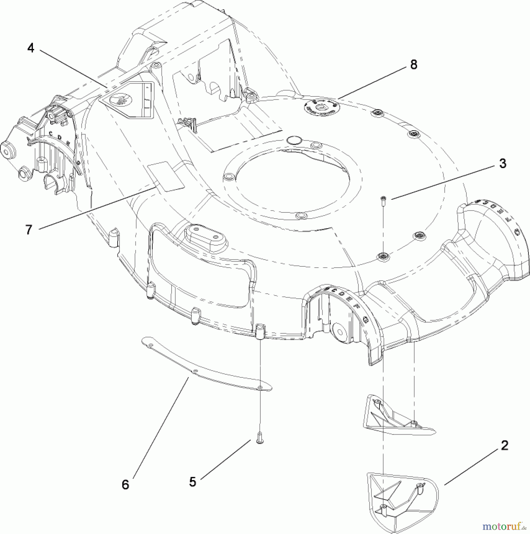 Toro Neu Mowers, Walk-Behind Seite 1 20095 - Toro Super Recycler Lawn Mower, 2008 (280000001-280999999) HOUSING ASSEMBLY NO. 115-2854