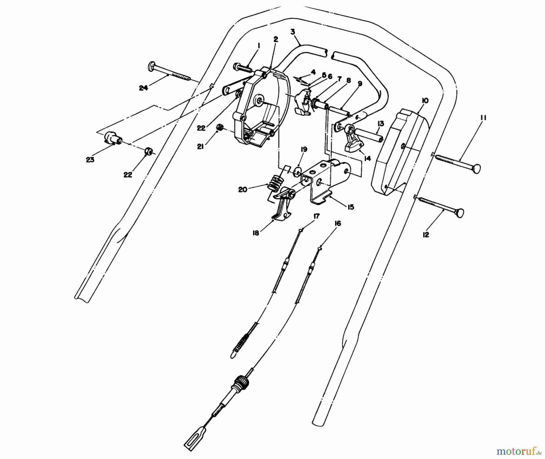 Toro Neu Mowers, Walk-Behind Seite 1 20106 - Toro Lawnmower, 1992 (2000001-2999999) TRACTION CONTROL ASSEMBLY