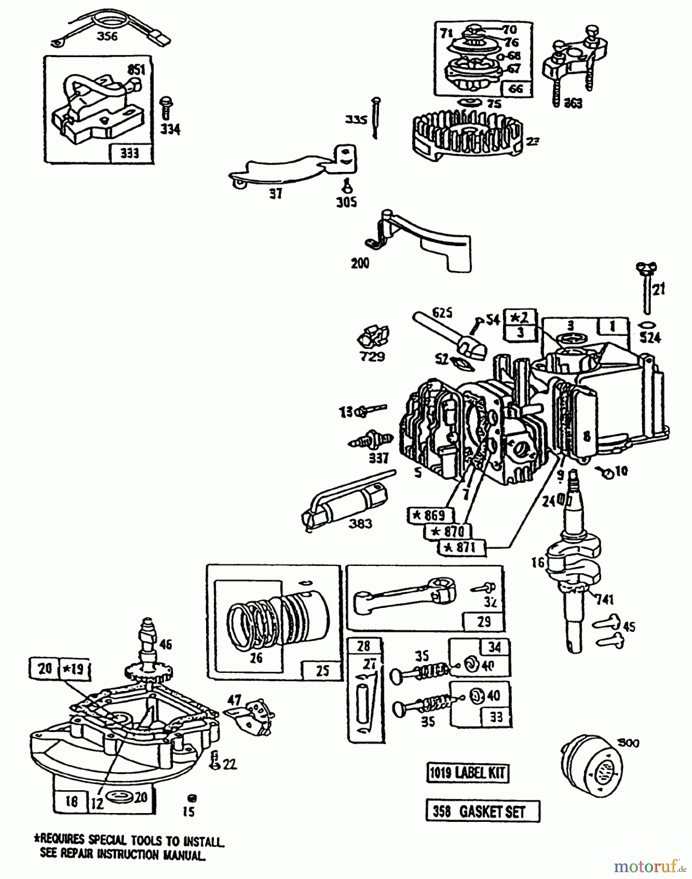 Toro Neu Mowers, Walk-Behind Seite 1 20182 - Toro Lawnmower, 1993 (39000001-39999999) ENGINE BRIGGS & STRATTON MODEL 95902-3148-01 #2