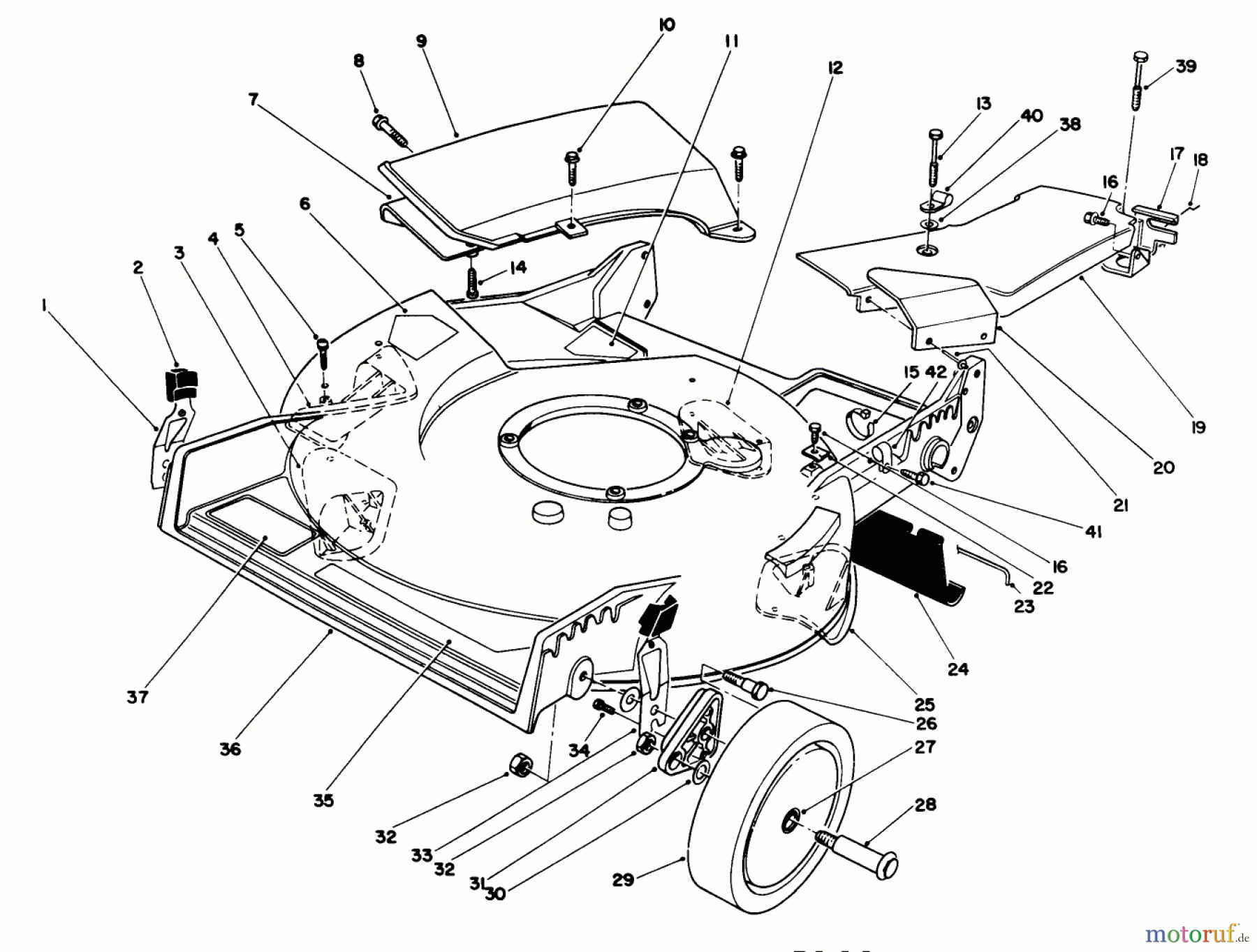 Toro Neu Mowers, Walk-Behind Seite 1 20322 - Toro Lawnmower, 1992 (2000001-2999999) HOUSING ASSEMBLY