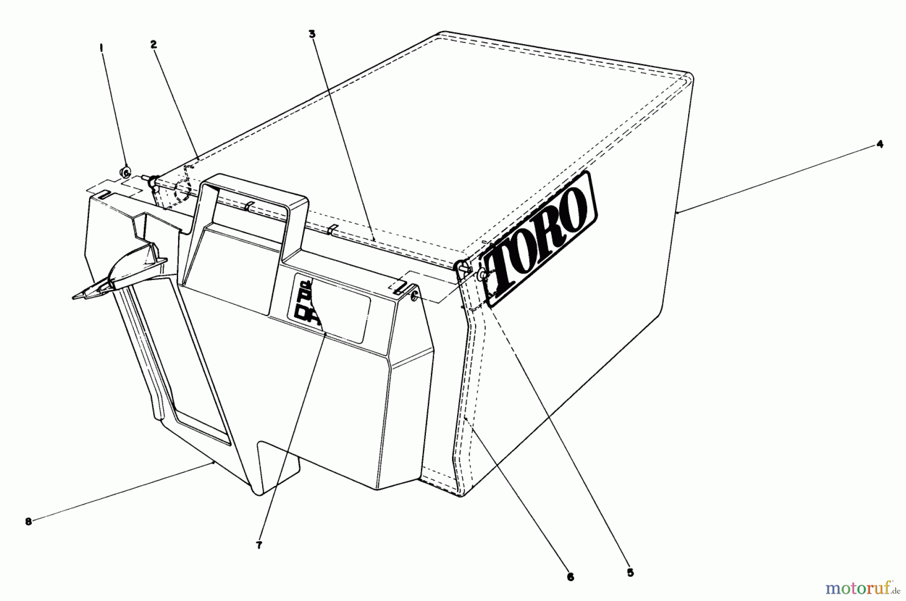 Toro Neu Mowers, Walk-Behind Seite 1 20328B - Toro Lawnmower, 1992 (2000001-2999999) GRASS BAG ASSEMBLY NO. 11-0189