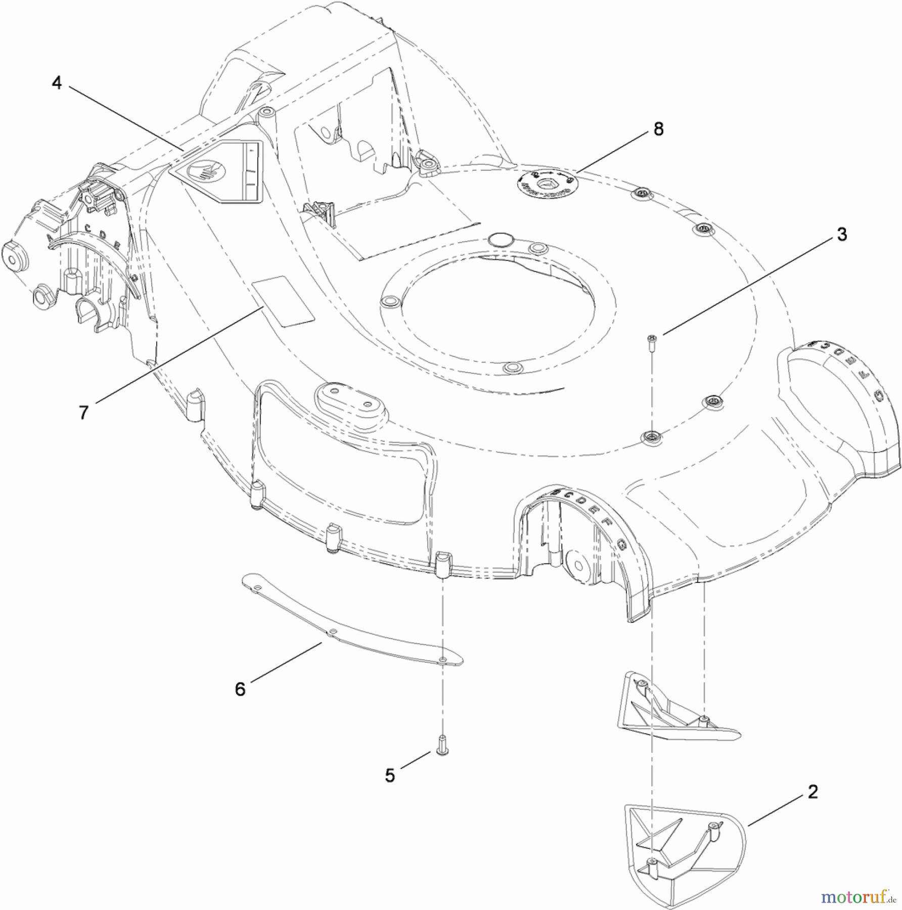 Toro Neu Mowers, Walk-Behind Seite 1 20382 - Toro Super Recycler Lawn Mower, 2012 (SN 312000001-312999999) HOUSING ASSEMBLY NO. 115-2854