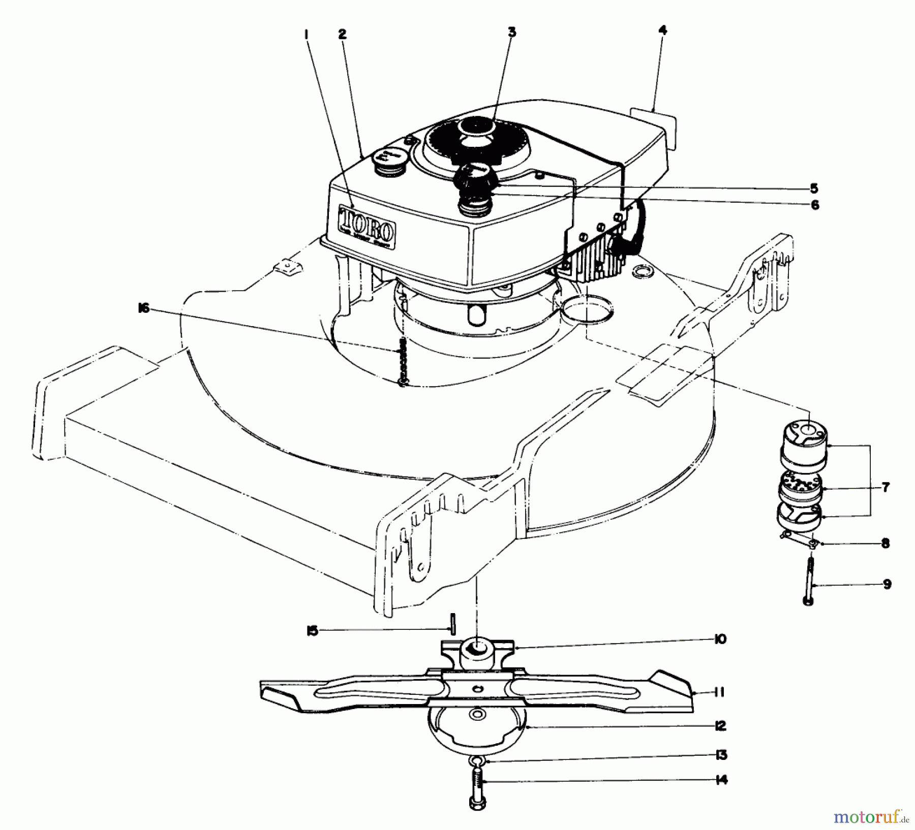 Toro Neu Mowers, Walk-Behind Seite 1 20660 - Toro Lawnmower, 1974 (4000001-4999999) ENGINE ASSEMBLY MODEL NO. 20440