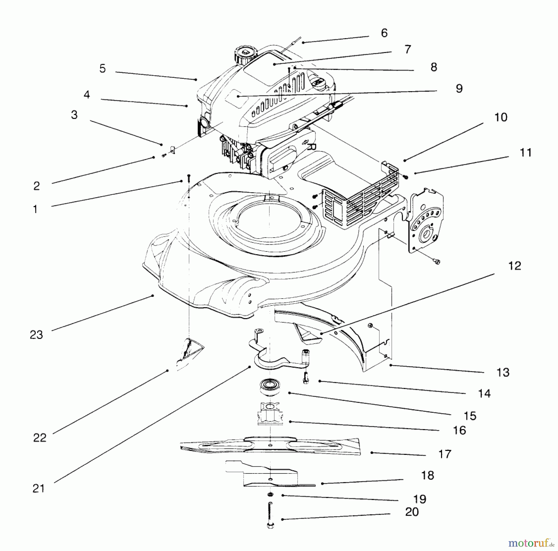 Toro Neu Mowers, Walk-Behind Seite 1 20444 - Toro Lawnmower, 1996 (6900001-6999999) ENGINE ASSEMBLY #2