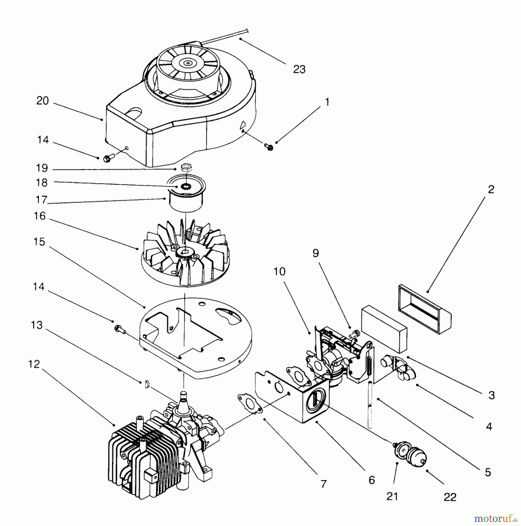  Toro Neu Mowers, Walk-Behind Seite 1 20442 - Toro Lawnmower, 1996 (6900001-6999999) SHROUD & BLOCK ASSEMBLY (MODEL NO. 20442 ONLY)