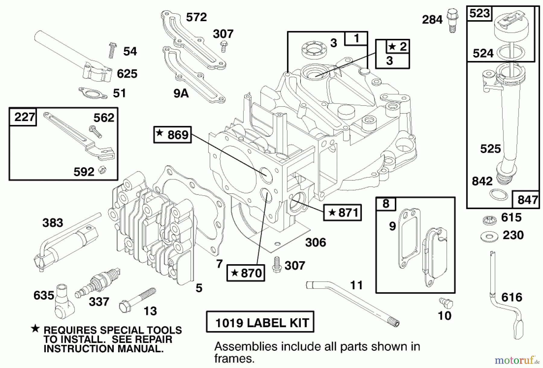 Toro Neu Mowers, Walk-Behind Seite 1 20448 - Toro Lawnmower, 1997 (7900001-7999999) ENGINE BRIGGS & STRATTON MODEL 12H802-0658-01 #1