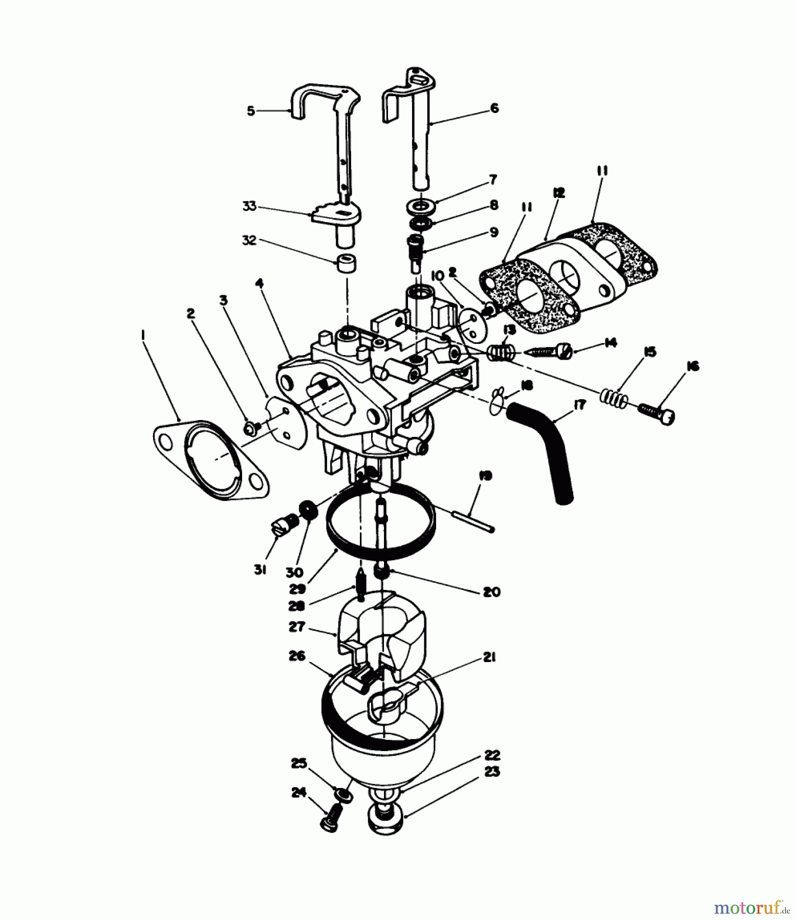 Toro Neu Mowers, Walk-Behind Seite 1 20526 - Toro Lawnmower, 1988 (8000001-8999999) CARBURETOR ASSEMBLY (MODEL NO. VMH7)