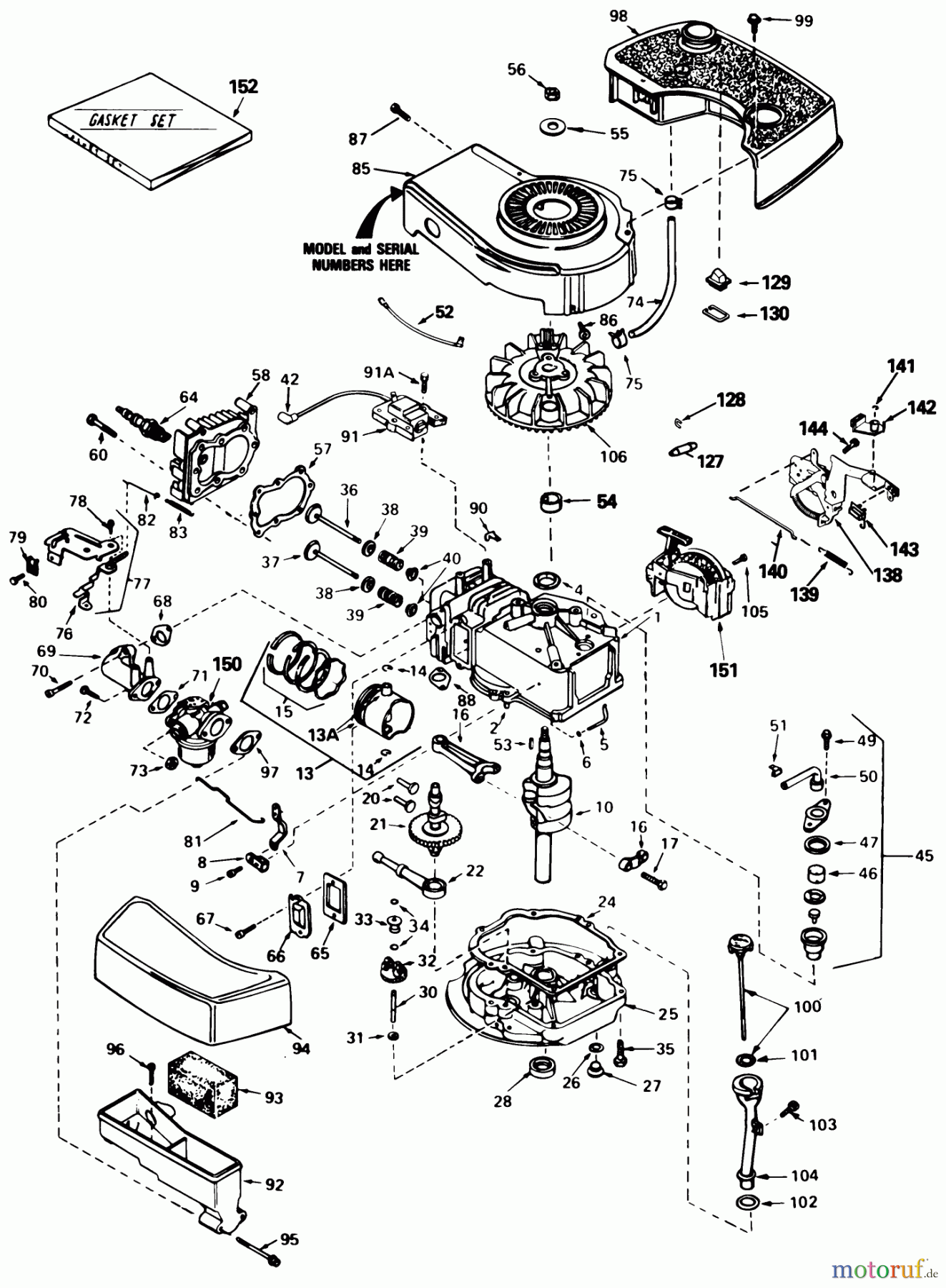 Toro Neu Mowers, Walk-Behind Seite 1 20570 - Toro Lawnmower, 1984 (4000001-4999999) ENGINE TECUMSEH MODEL TNT100-10085E