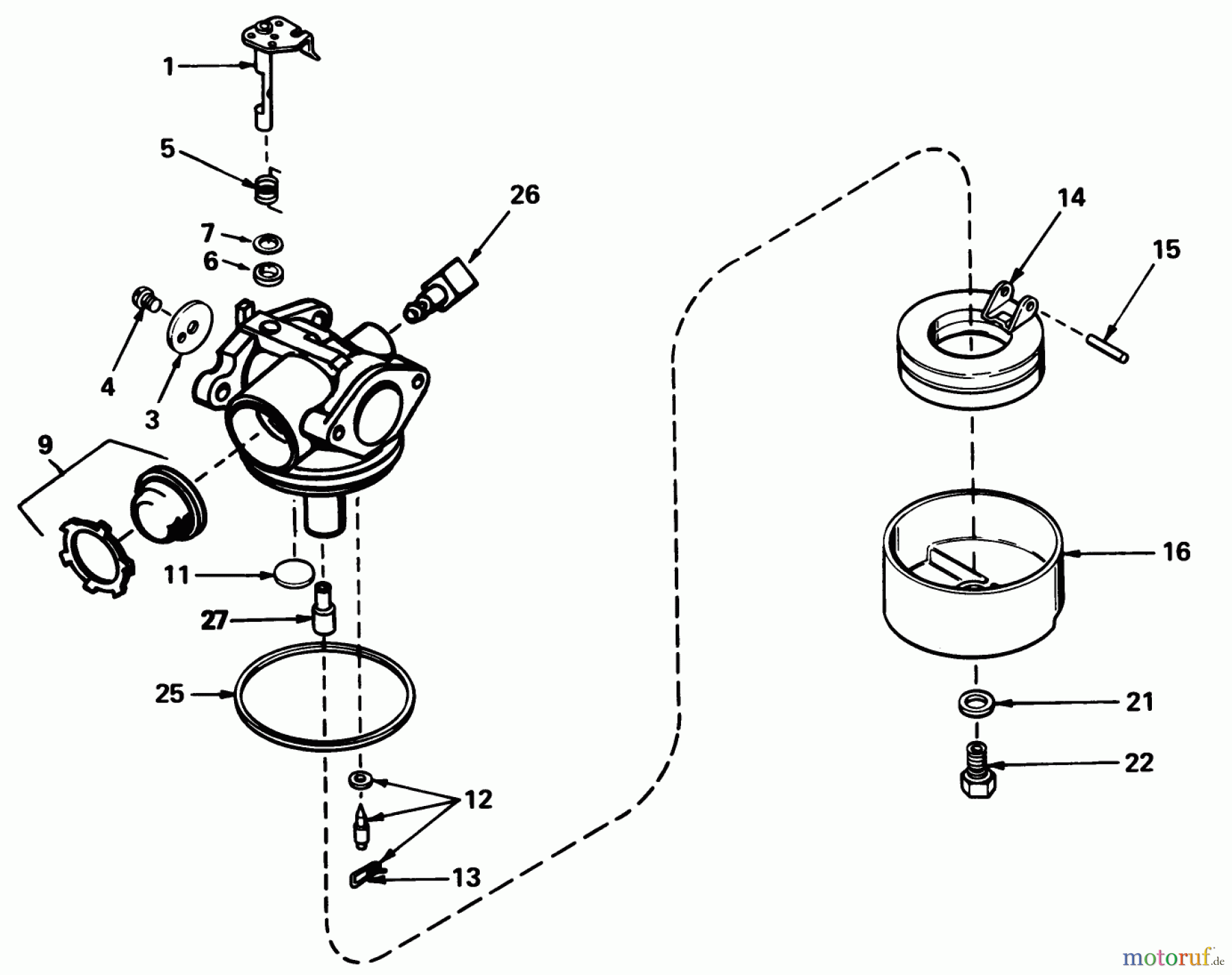 Toro Neu Mowers, Walk-Behind Seite 1 20574 - Toro Lawnmower, 1986 (6000001-6999999) CARBURETOR NO. 632050A